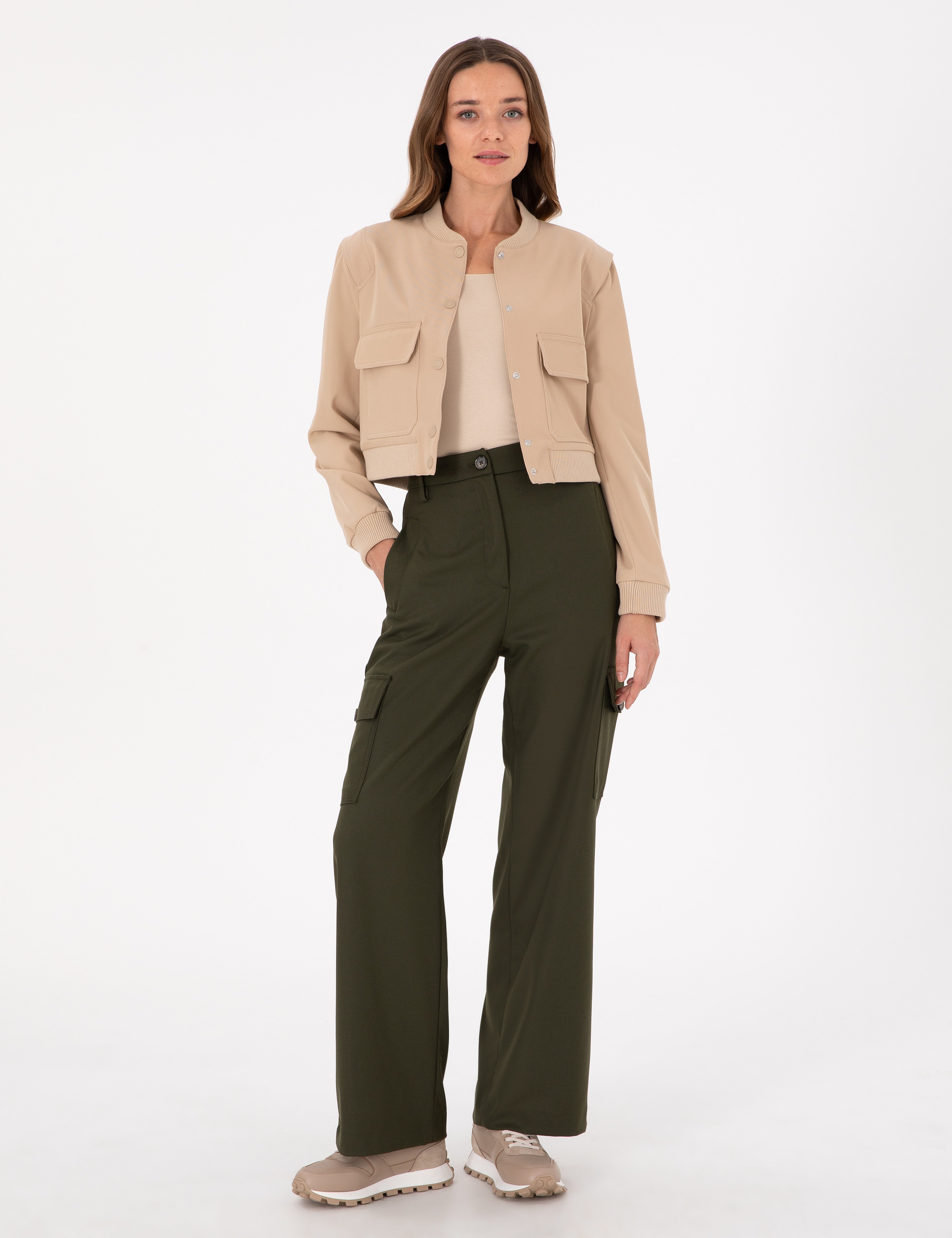 Bej Crop Top Ceket - Image 4