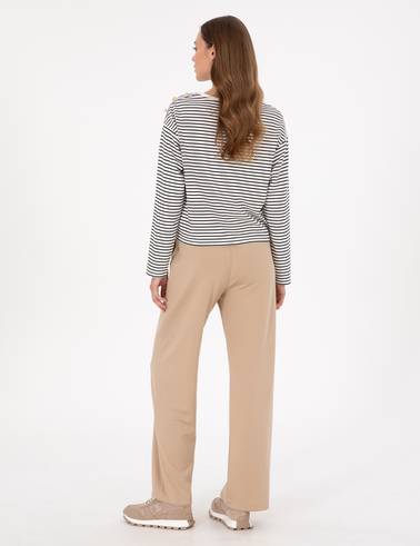 Bej Loose Fit Eşofman Altı