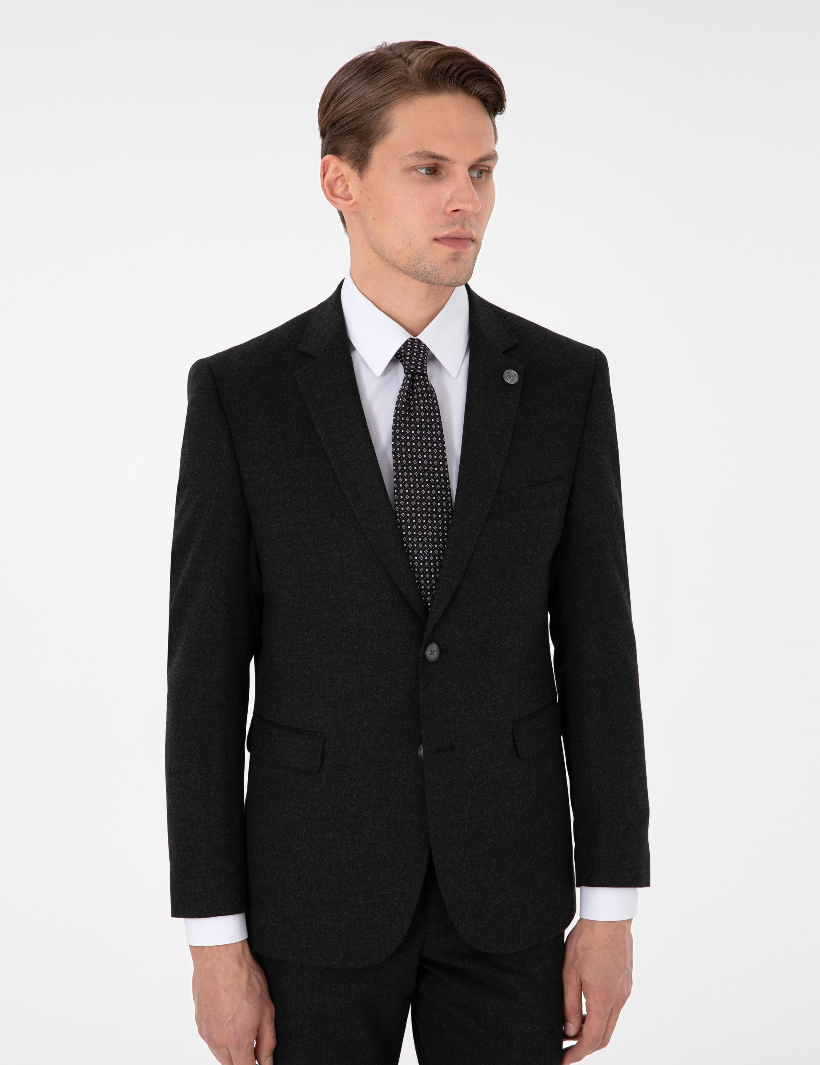 Antrasit Slim Fit Takım Elbise