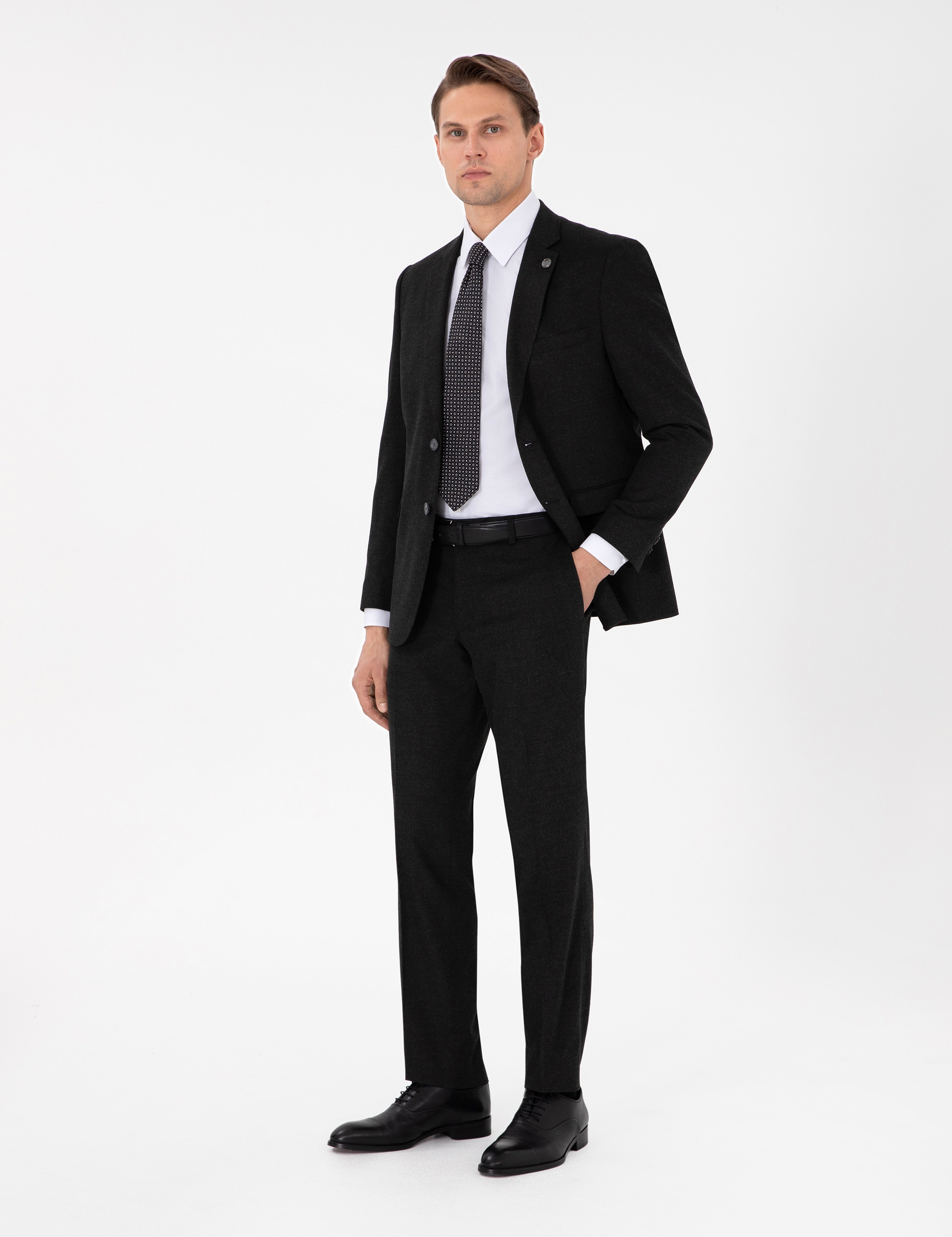 Antrasit Slim Fit Takım Elbise
