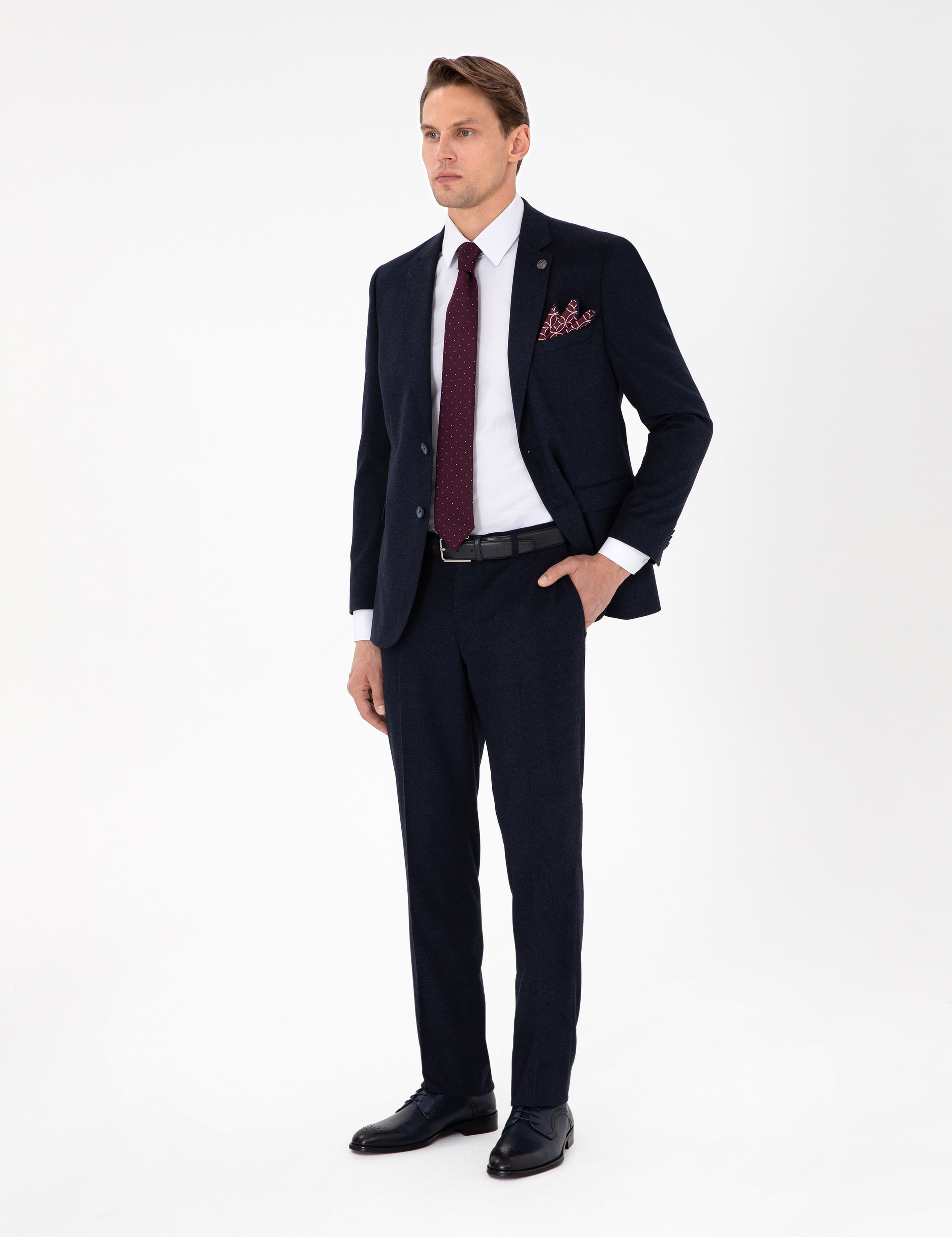 Lacivert Slim Fit Takım Elbise - Image 4