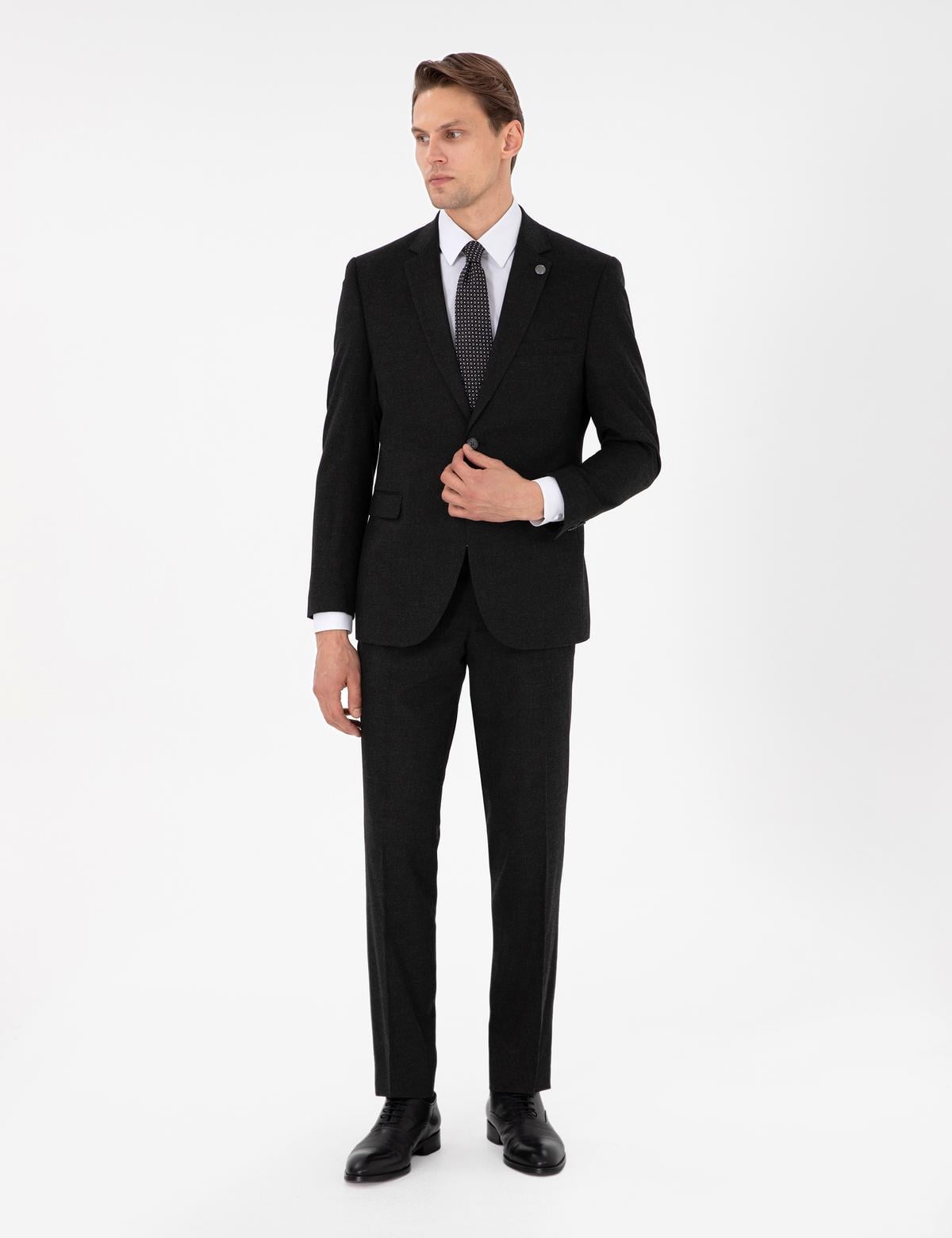 Antrasit Slim Fit Takım Elbise