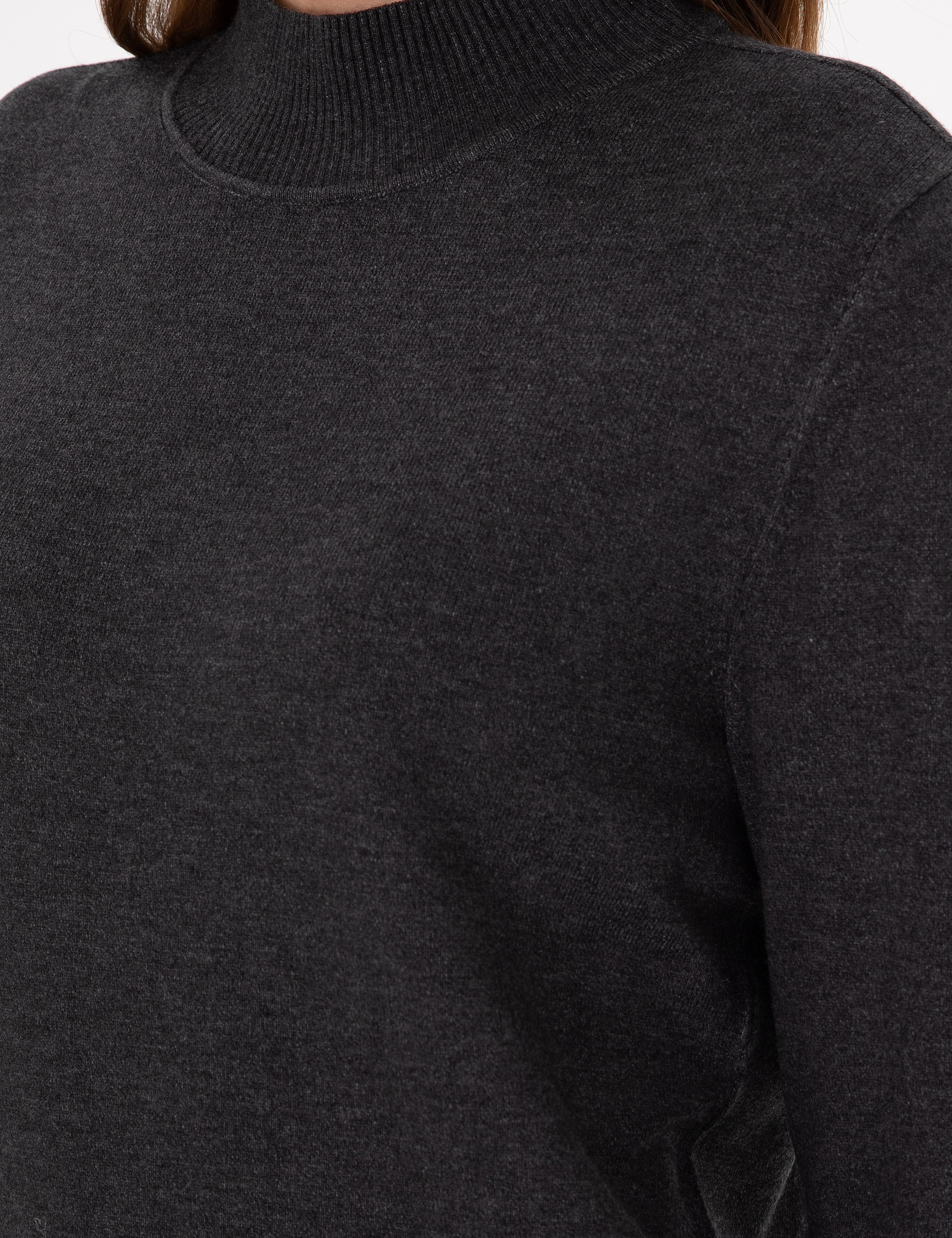 Antrasit Slim Fit Yarım Balıkçı Basic Kazak - Image 7