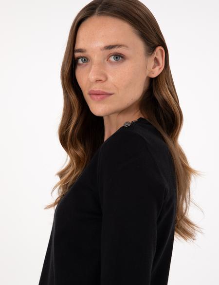 Siyah Ex. Slim Fit V Yaka Basic Kazak - 50290577012