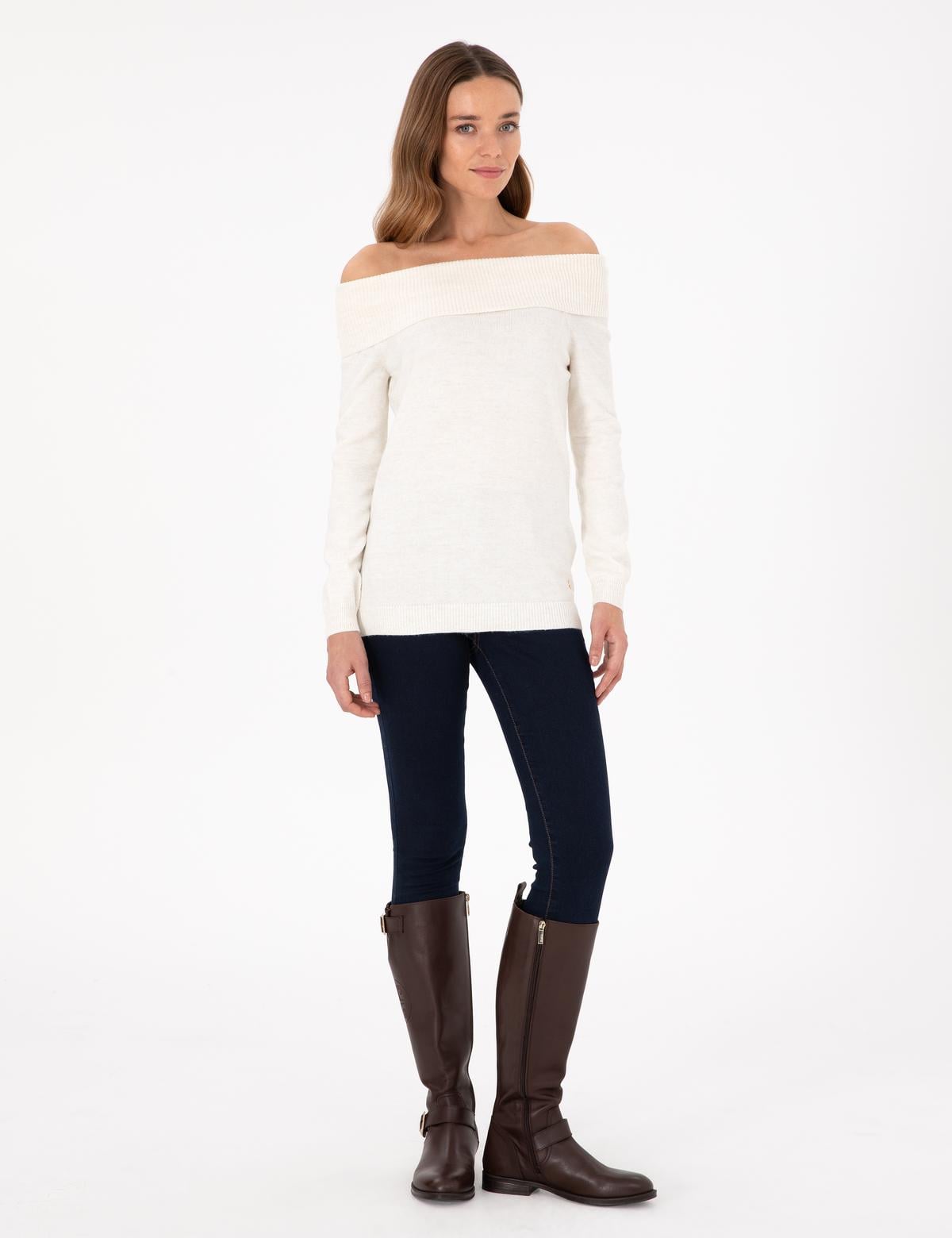 Ekru Slim Fit Kazak - 50290587007