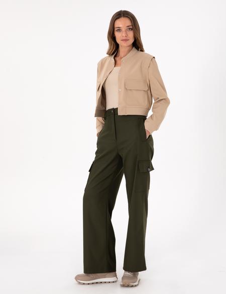 Haki Flare Fit Kumaş Pantolon - 50290400021