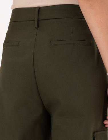 Haki Flare Fit Kumaş Pantolon