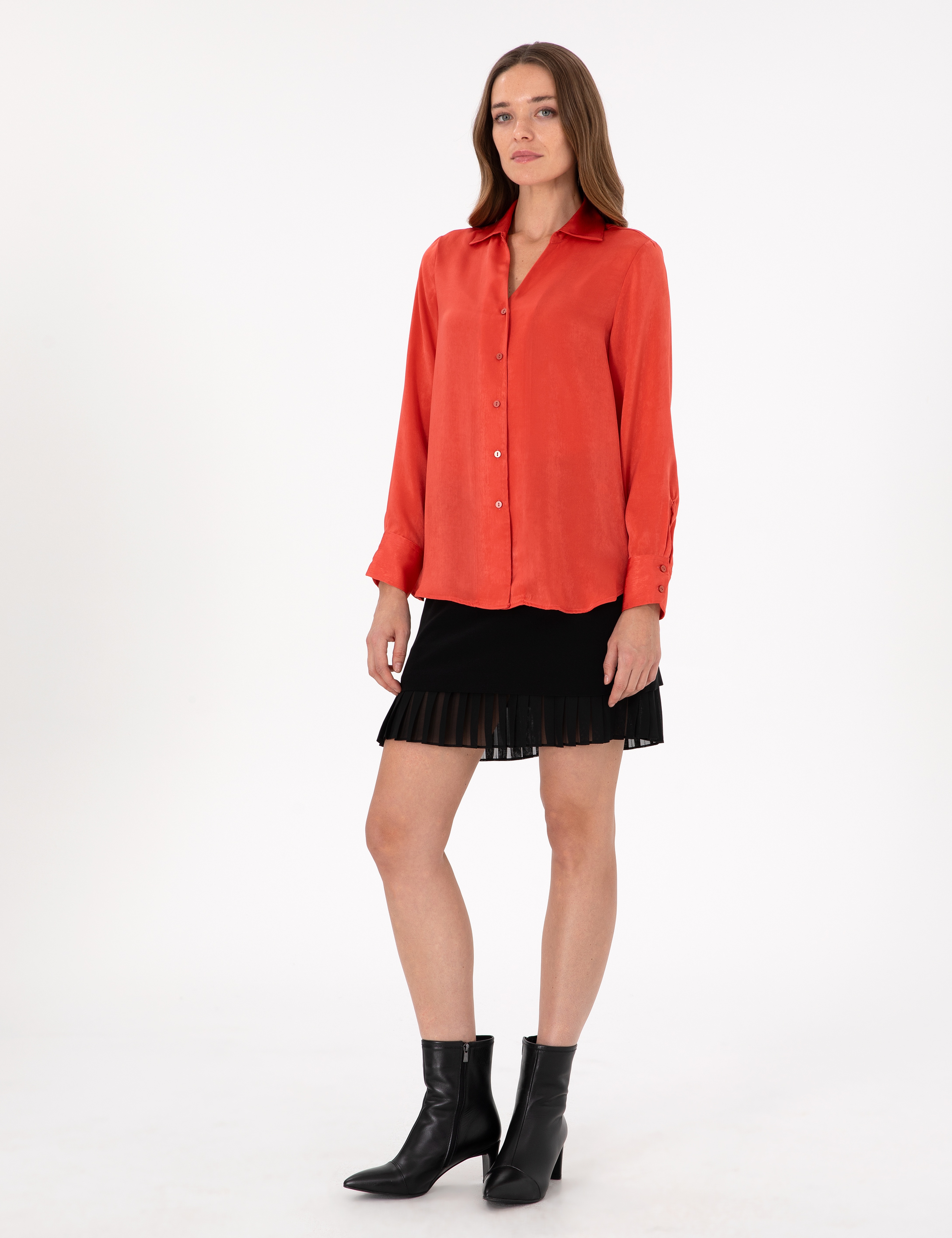 Nar Çiçeği Comfort Fit Uzun Kollu Gömlek - Image 4