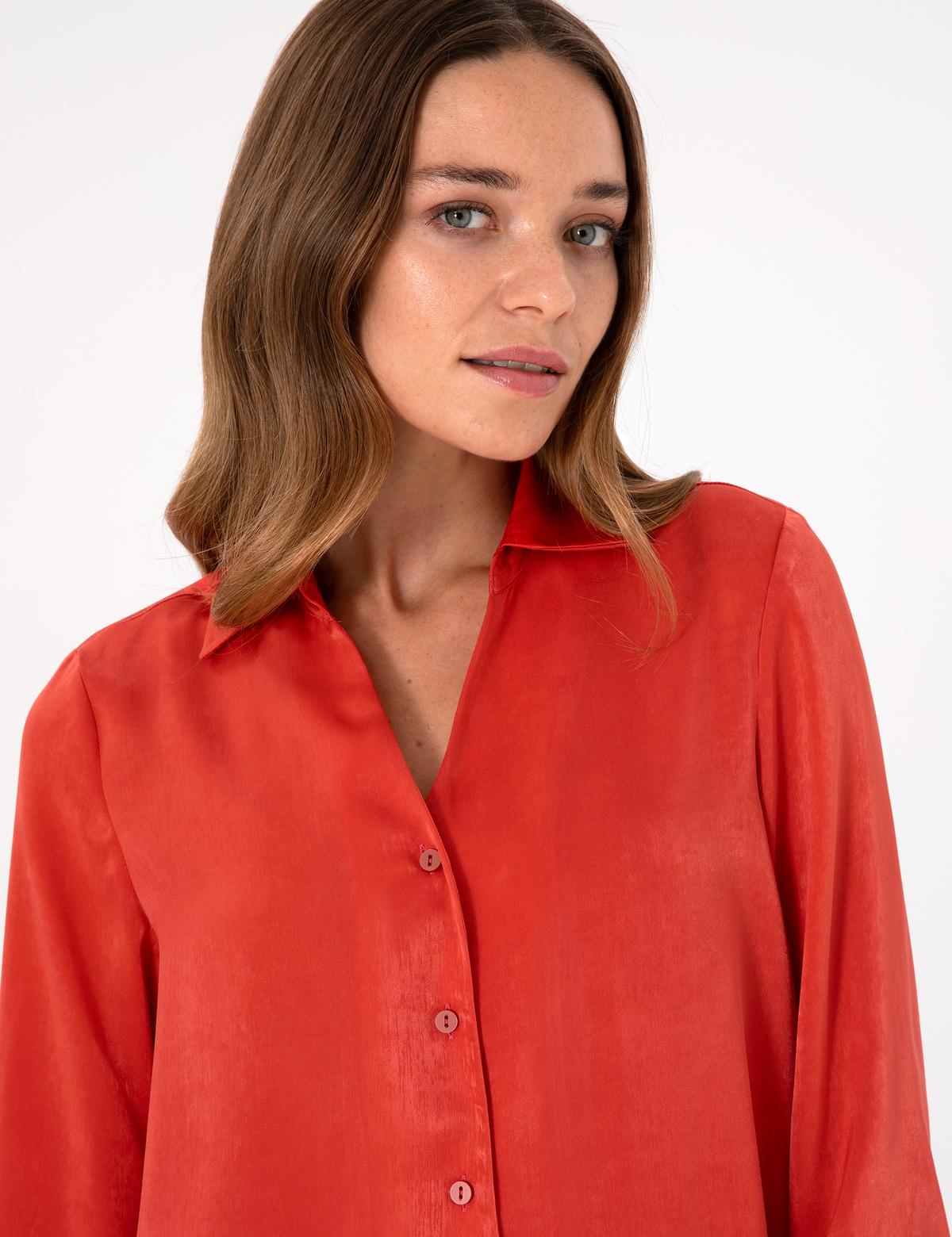 Nar Çiçeği Comfort Fit Uzun Kollu Gömlek - 50299619018