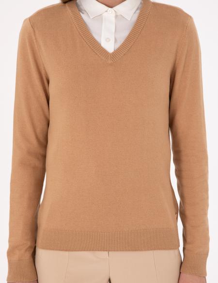 Camel Slim Fit V Yaka Basic Kazak - 50300803006