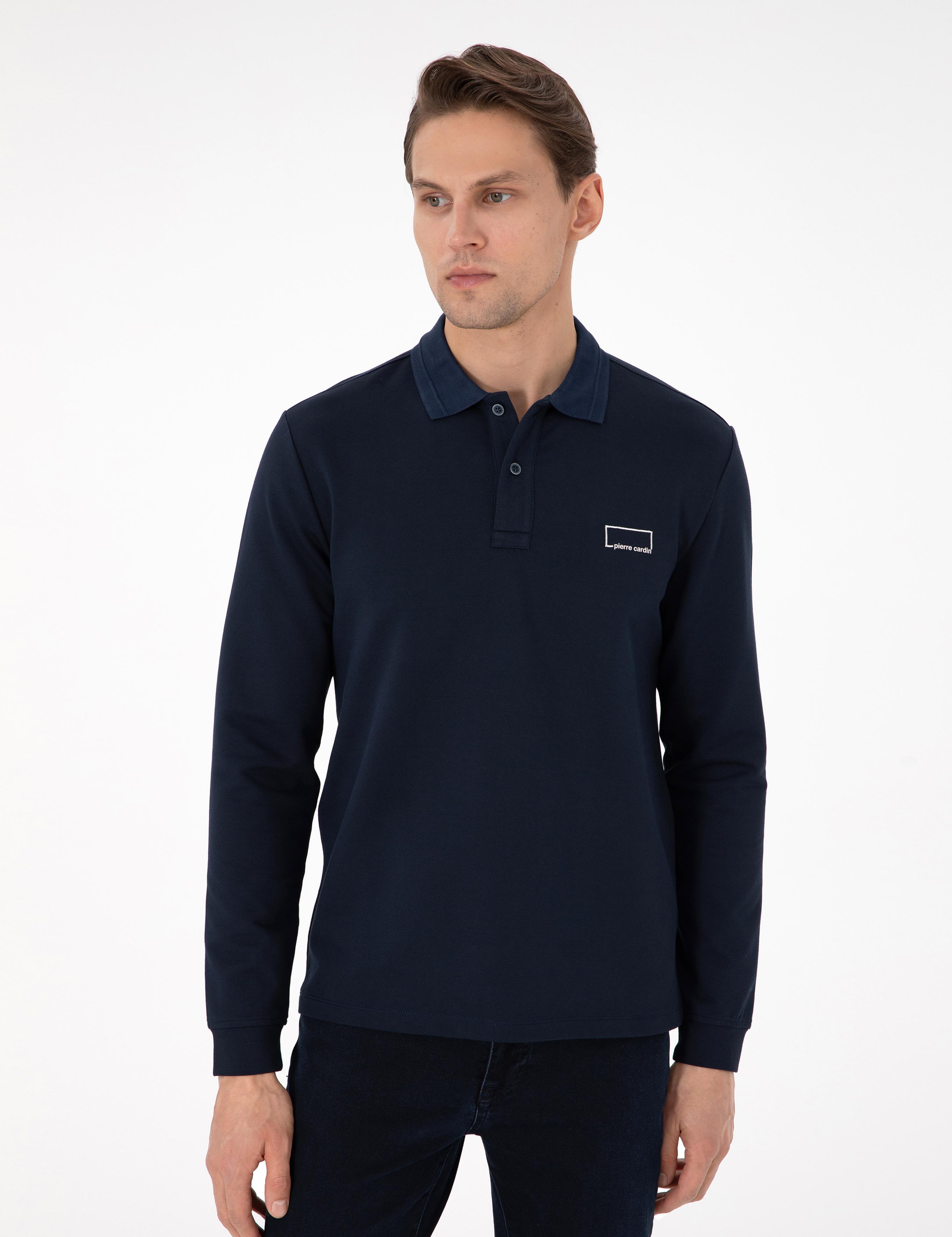 Koyu Lacivert Slim Fit Sweatshirt