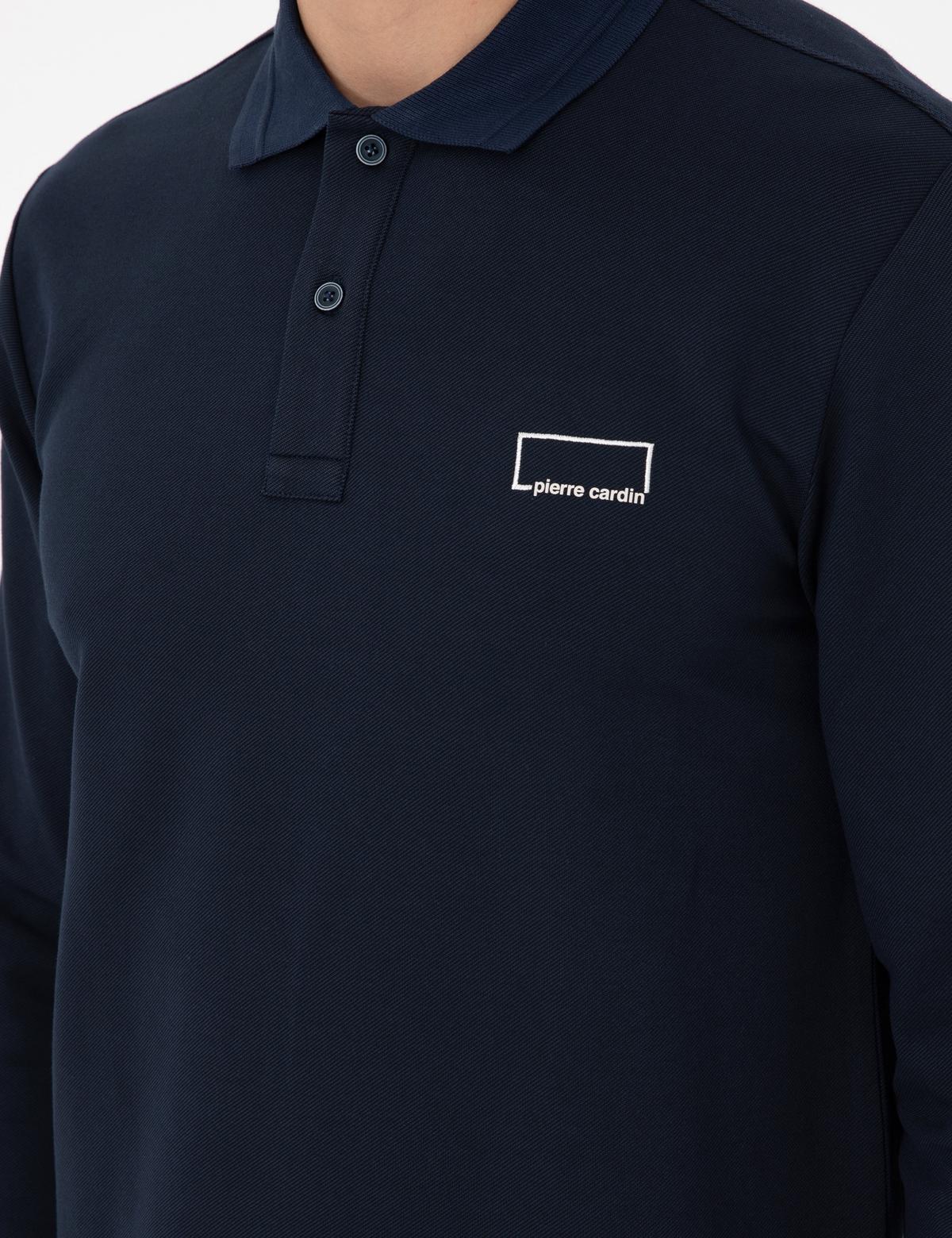 Koyu Lacivert Slim Fit Sweatshirt - 50279558033