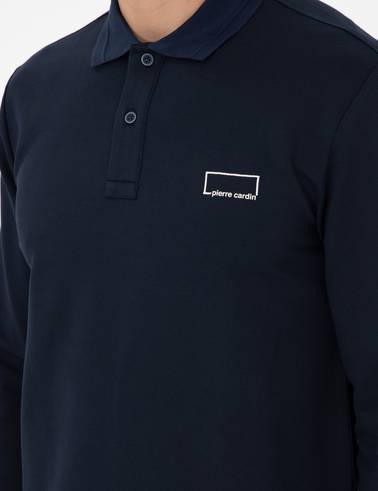 Koyu Lacivert Slim Fit Sweatshirt