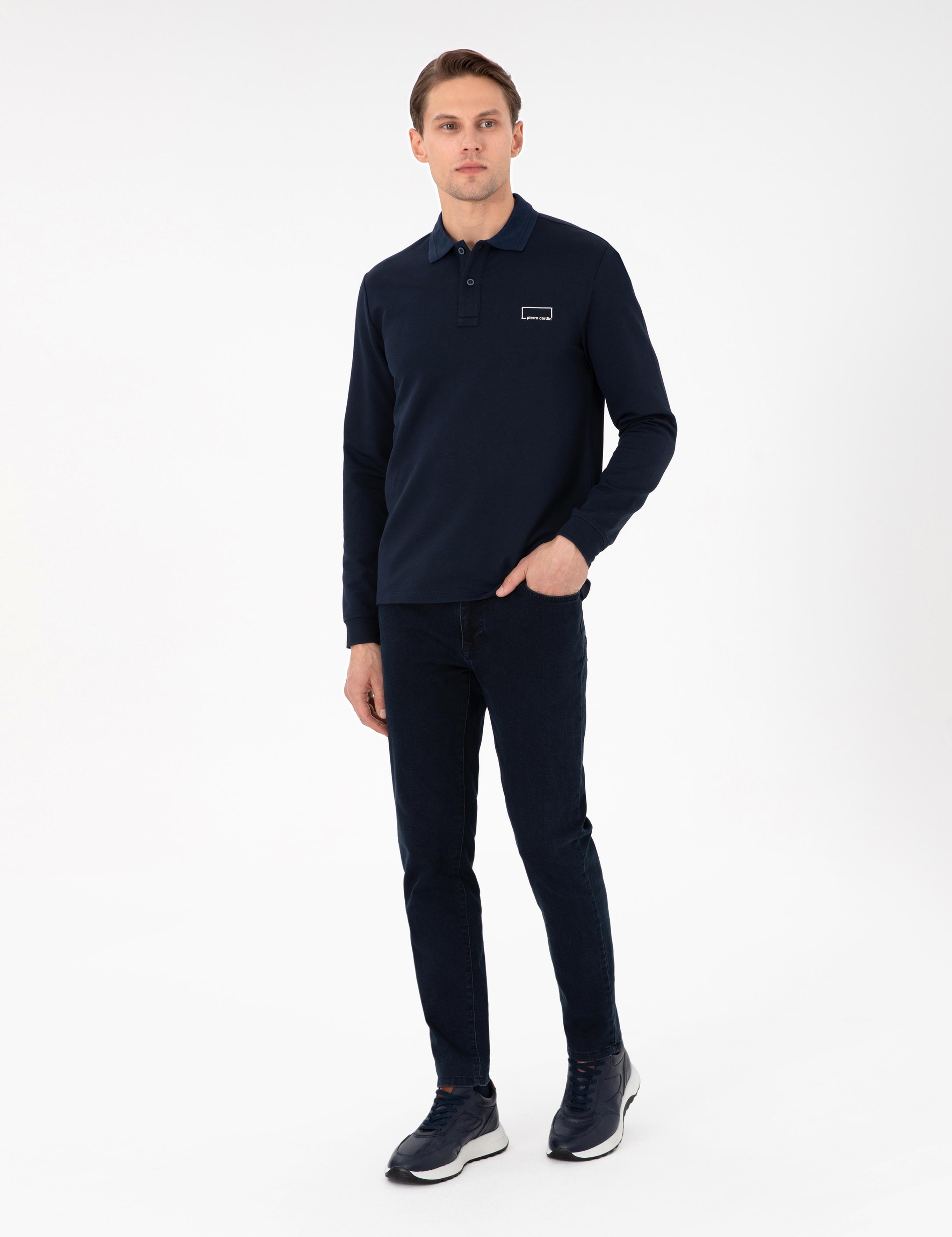 Koyu Lacivert Slim Fit Sweatshirt