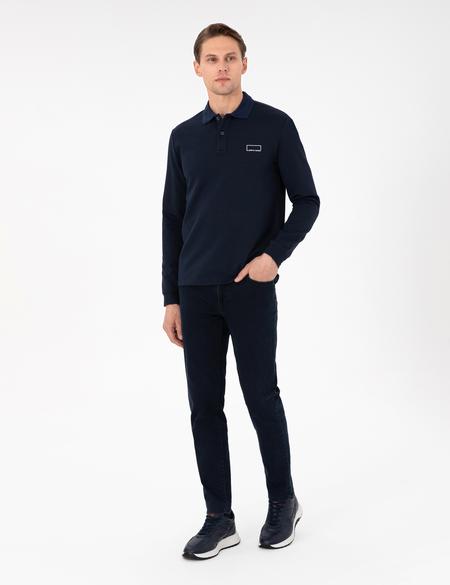 Koyu Lacivert Slim Fit Sweatshirt - 50279558033