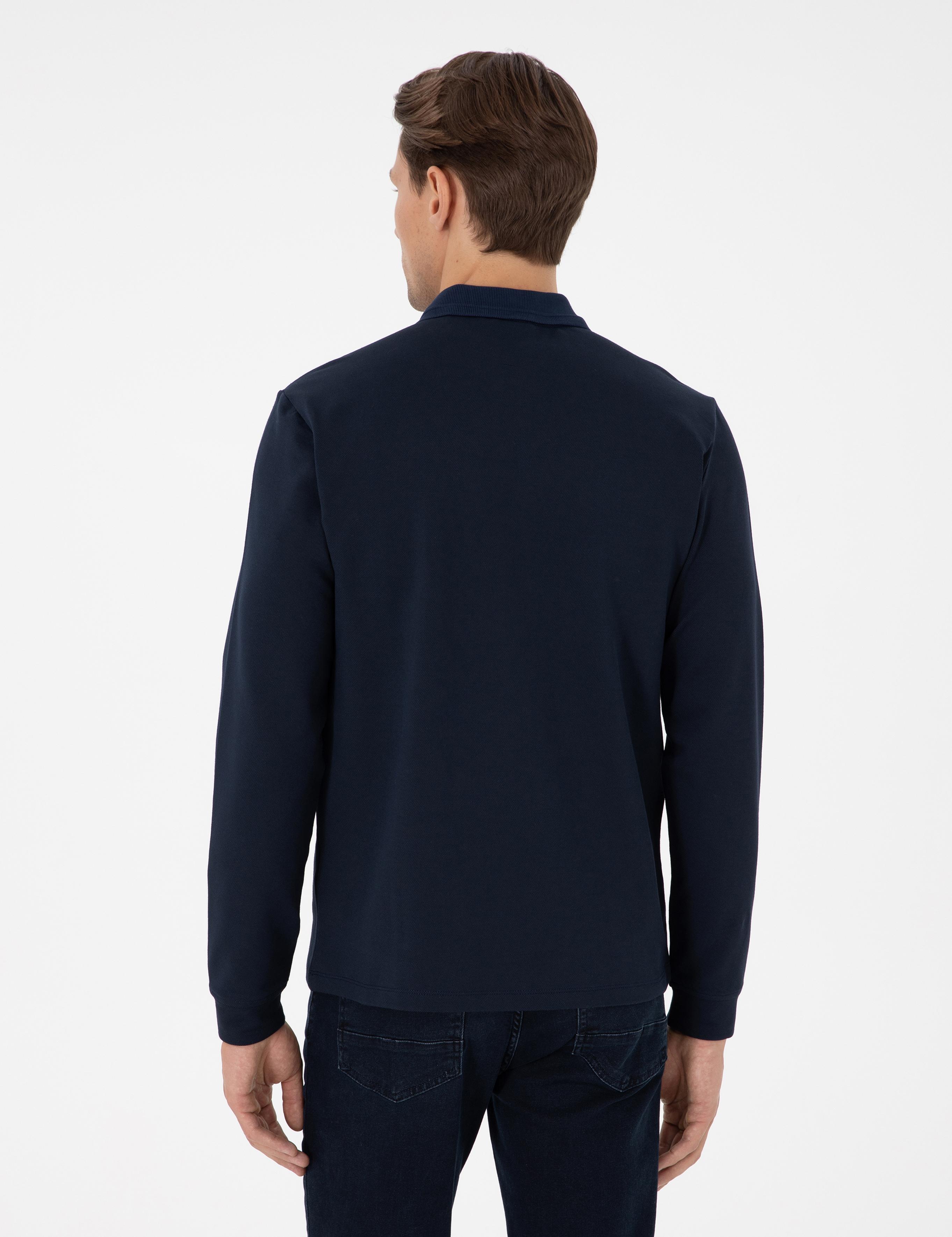 Koyu Lacivert Slim Fit Sweatshirt