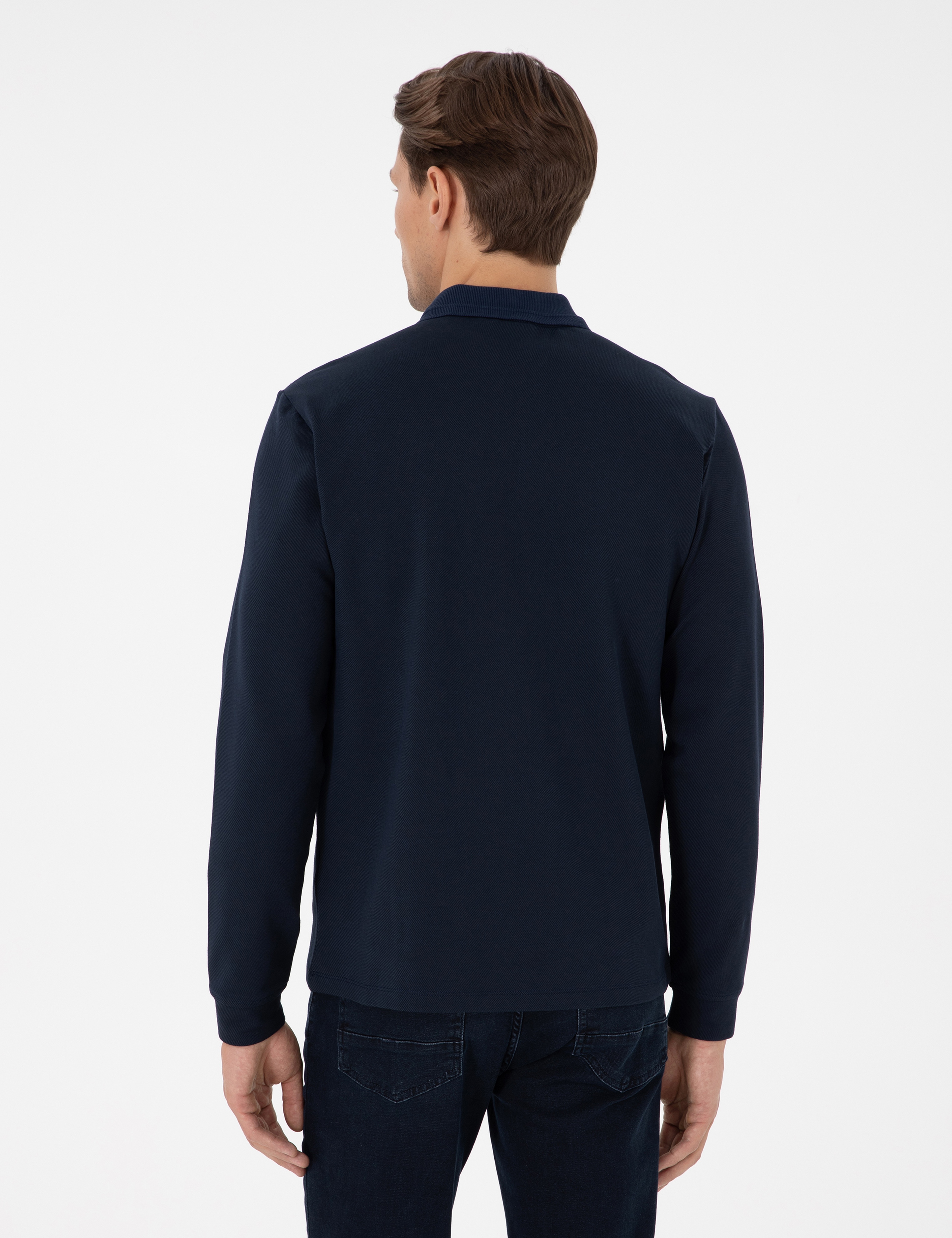 Koyu Lacivert Slim Fit Sweatshirt