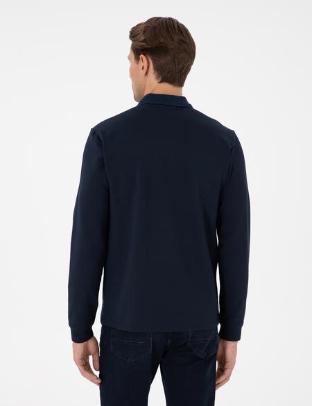 Koyu Lacivert Slim Fit Sweatshirt - 50279558033