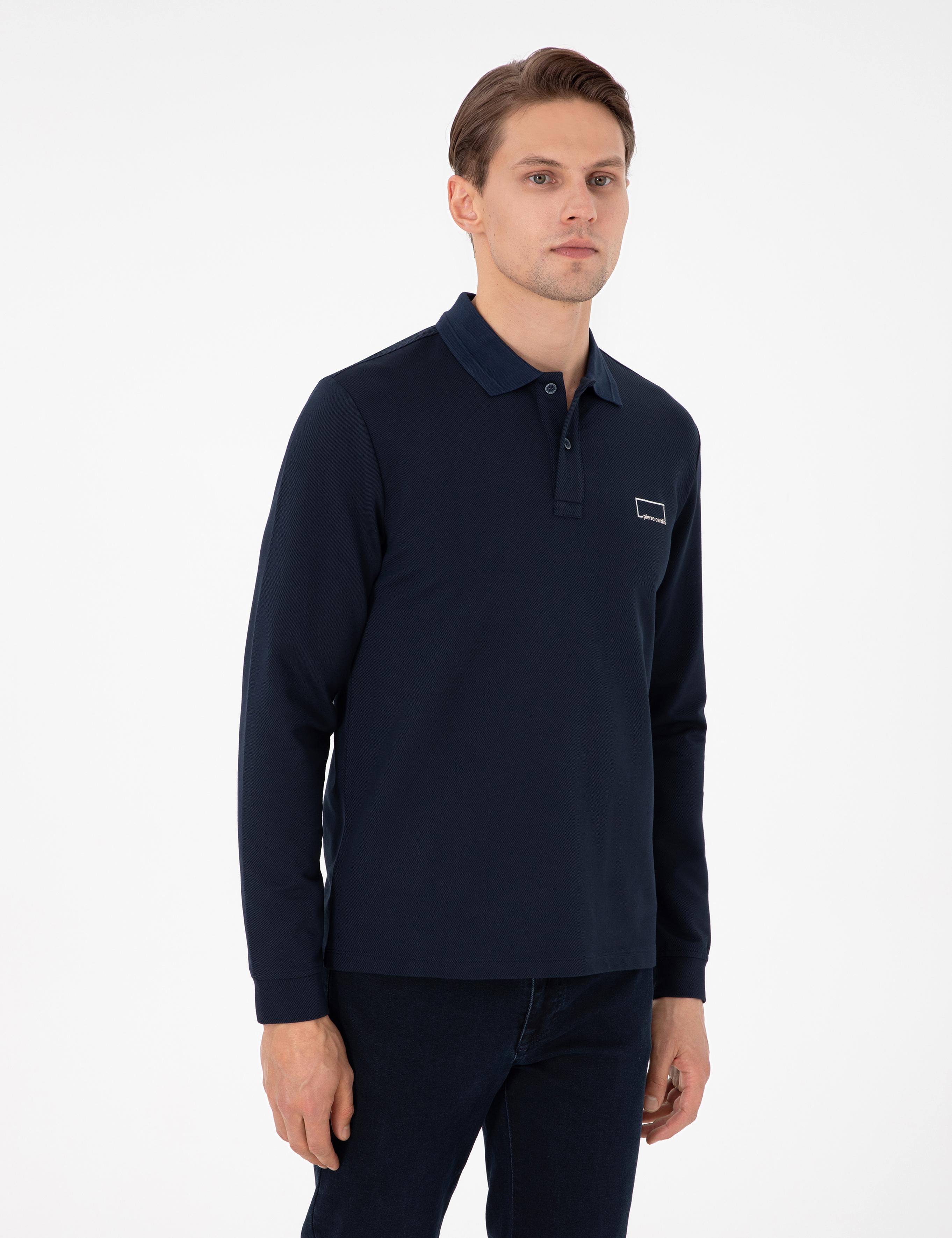 Koyu Lacivert Slim Fit Sweatshirt