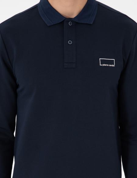 Koyu Lacivert Slim Fit Sweatshirt - 50279558033