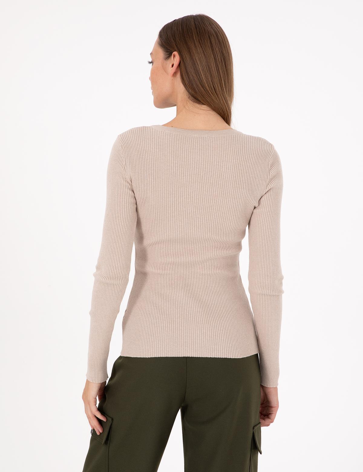 Krem Melanj Slim Fit Basic Kazak - 50244699054