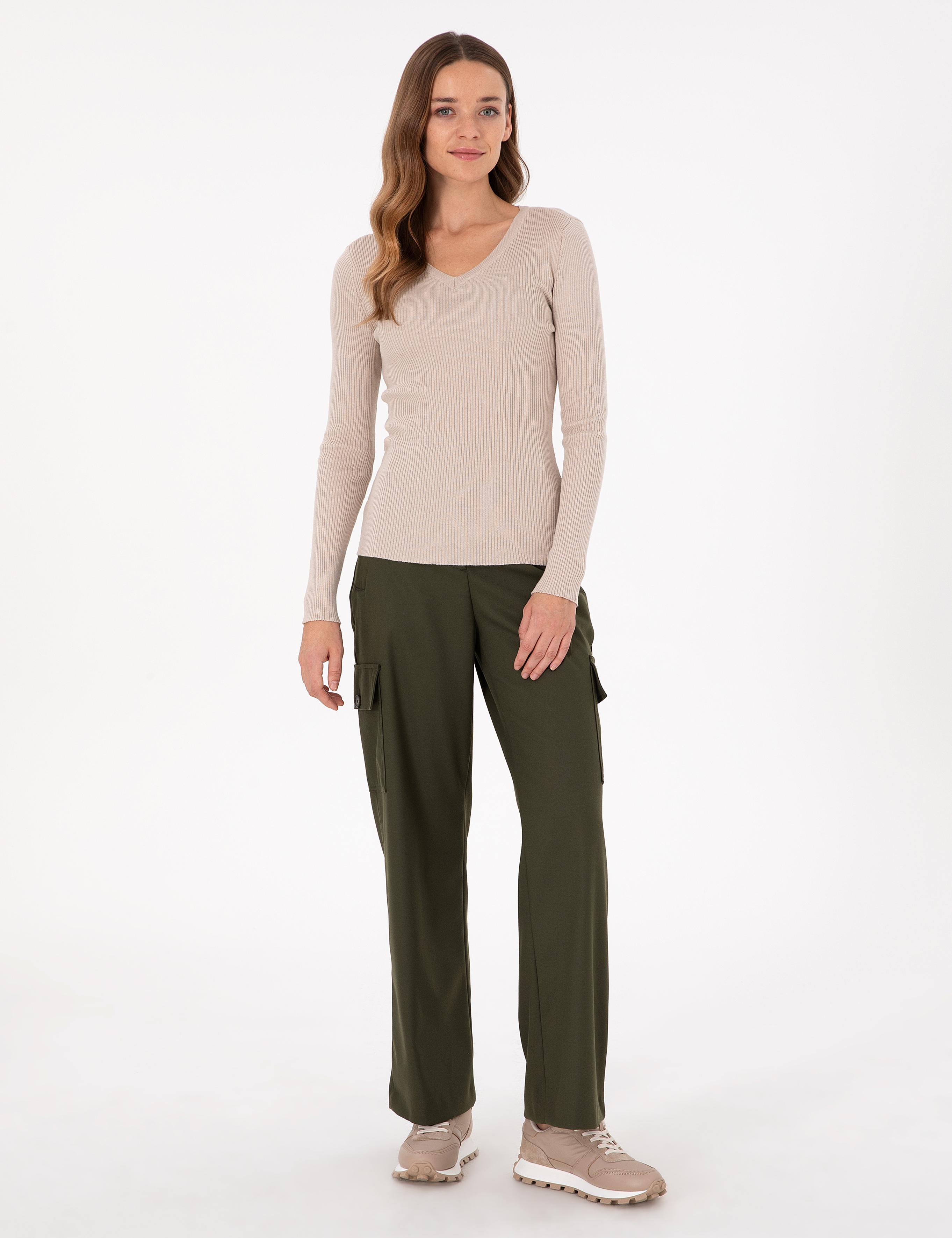 Krem Melanj Slim Fit Basic Kazak