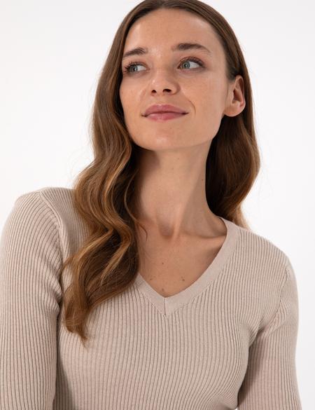 Krem Melanj Slim Fit Basic Kazak - 50244699054