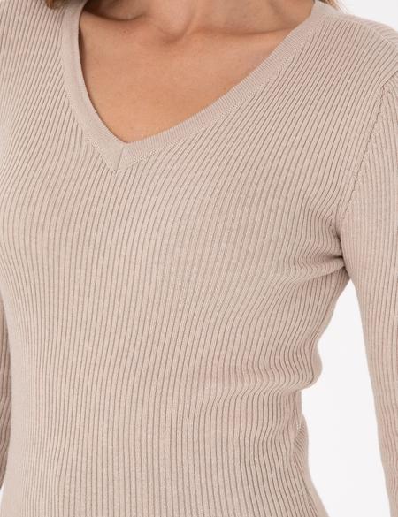 Krem Melanj Slim Fit Basic Kazak - 50244699054