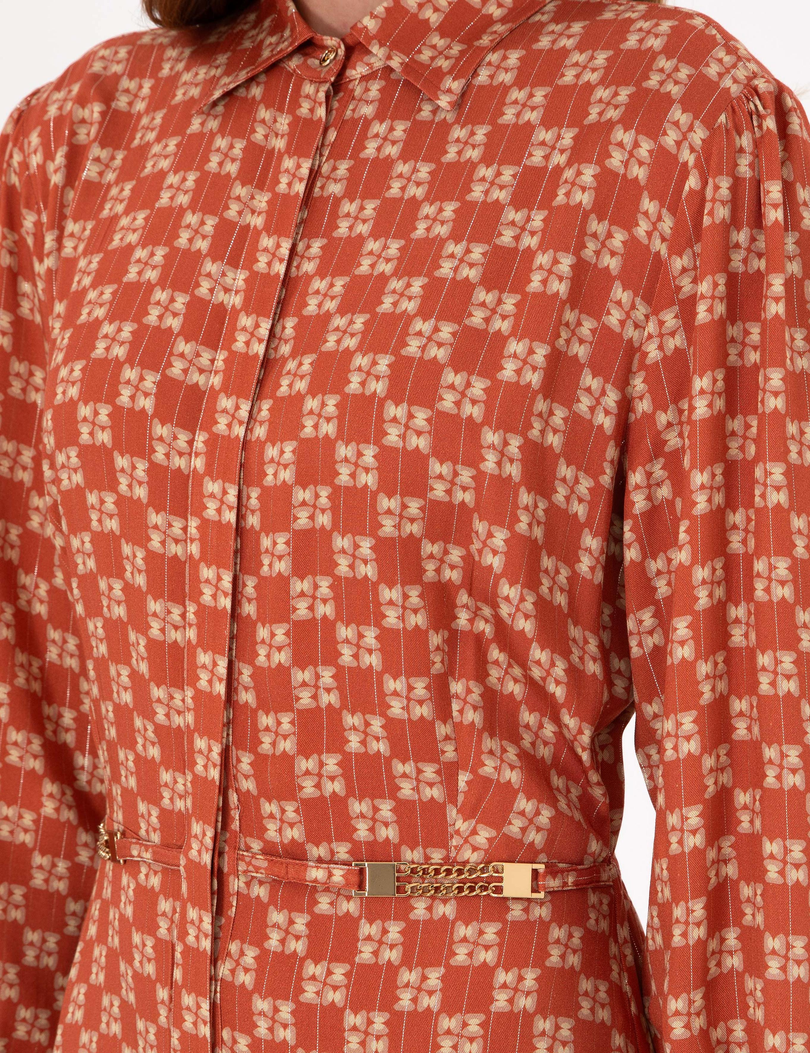 Kiremit Comfort Fit Dokuma Elbise