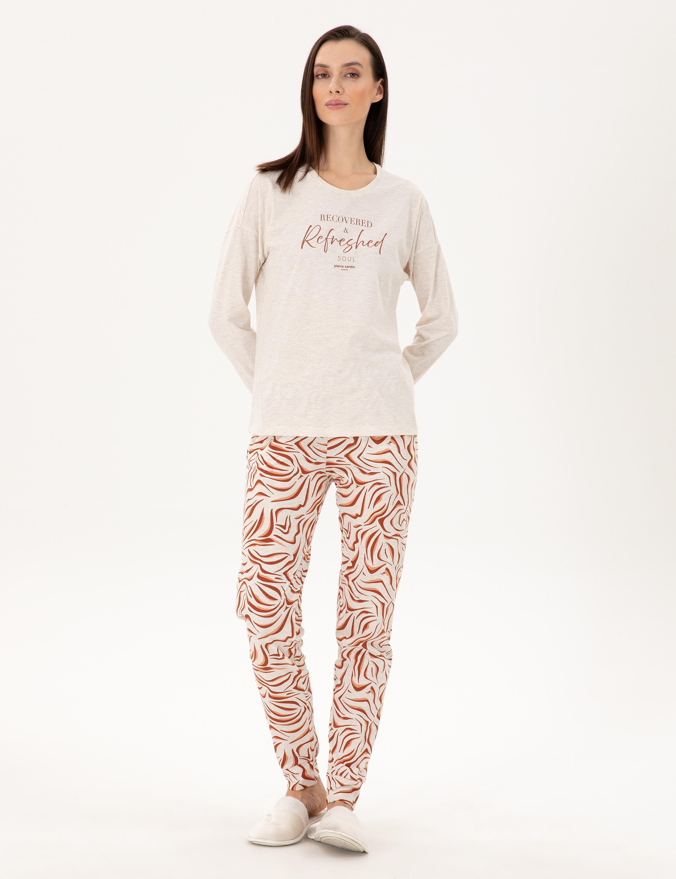 Krem Melanj Pijama Takımı