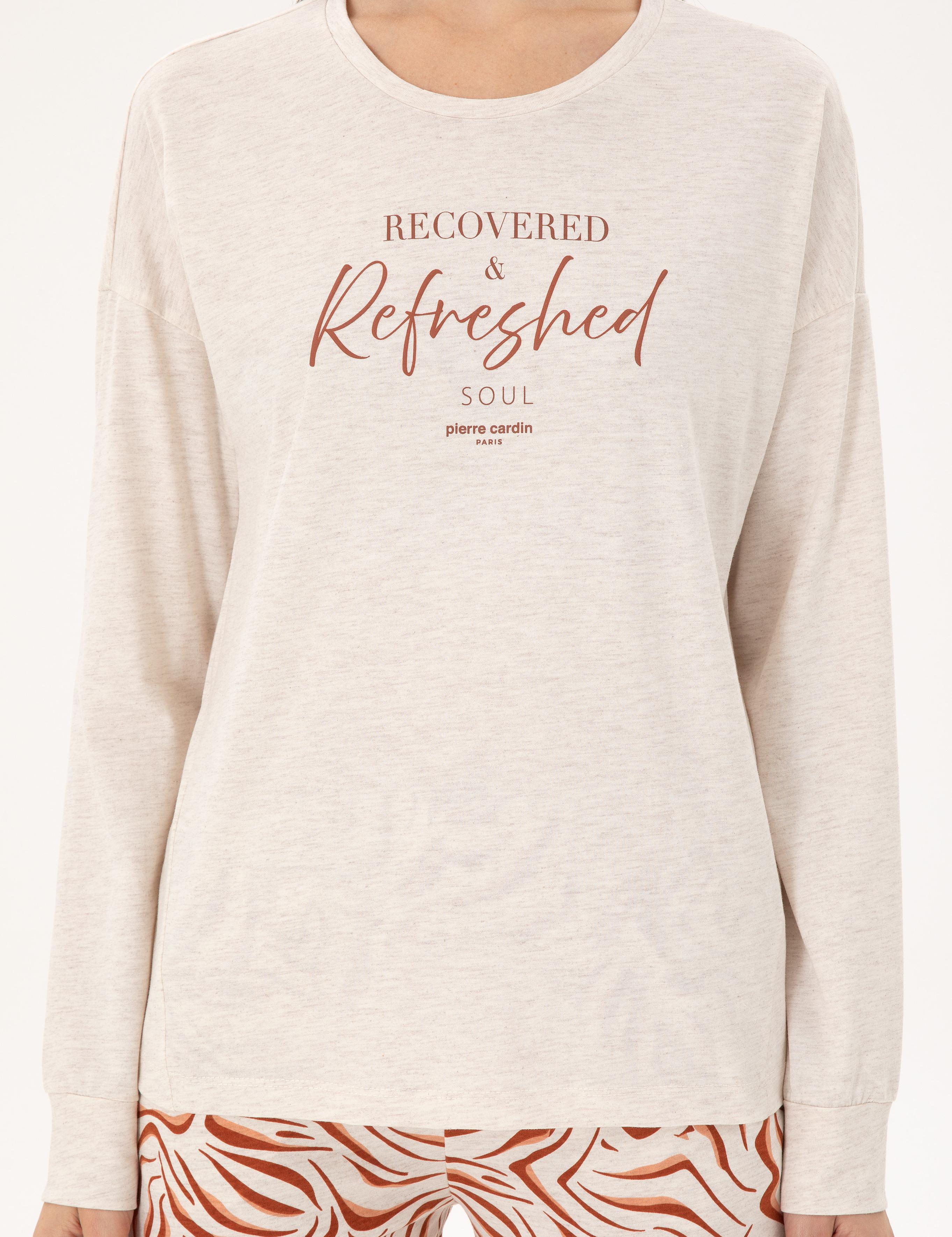 Krem Melanj Pijama Takımı