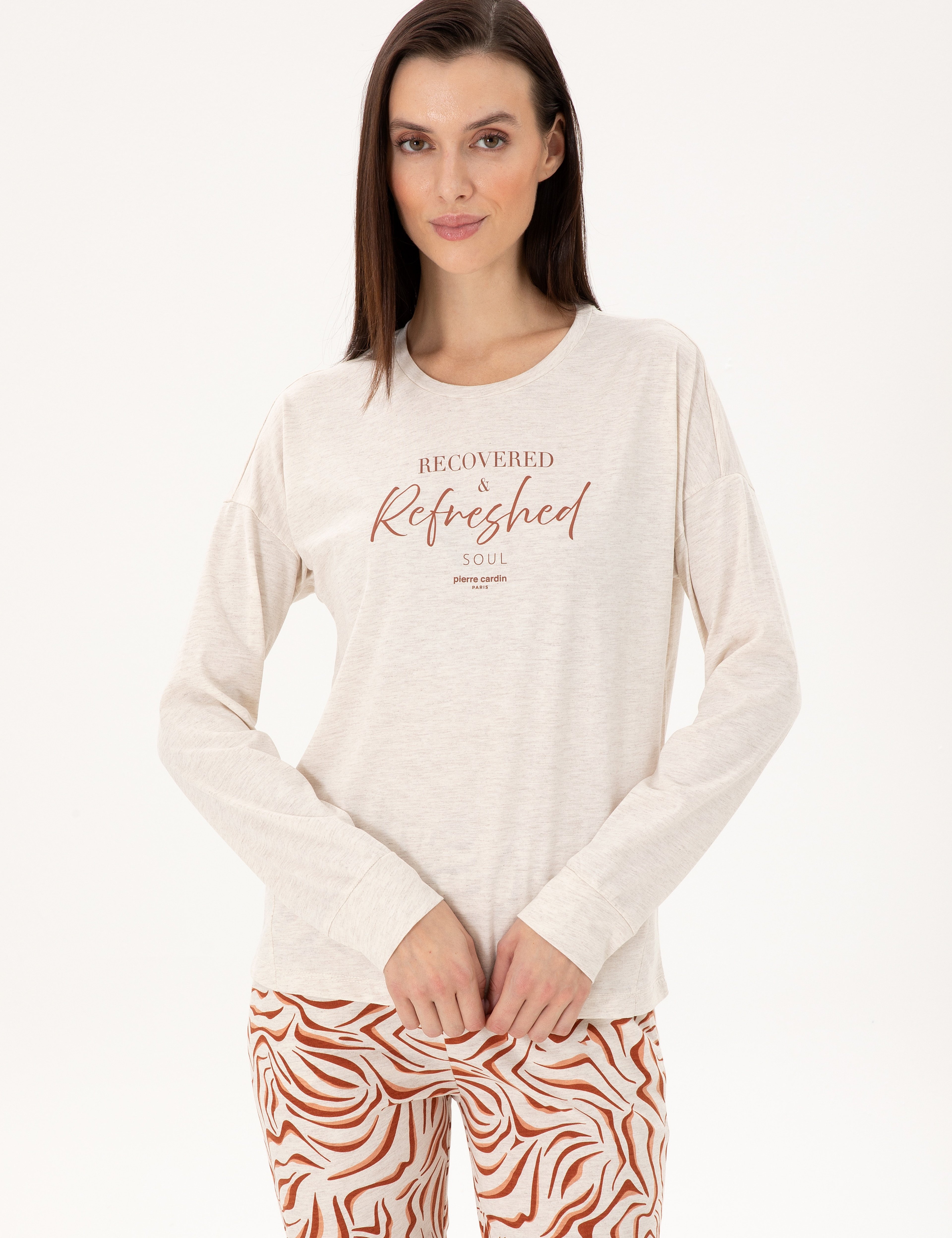 Krem Melanj Pijama Takımı