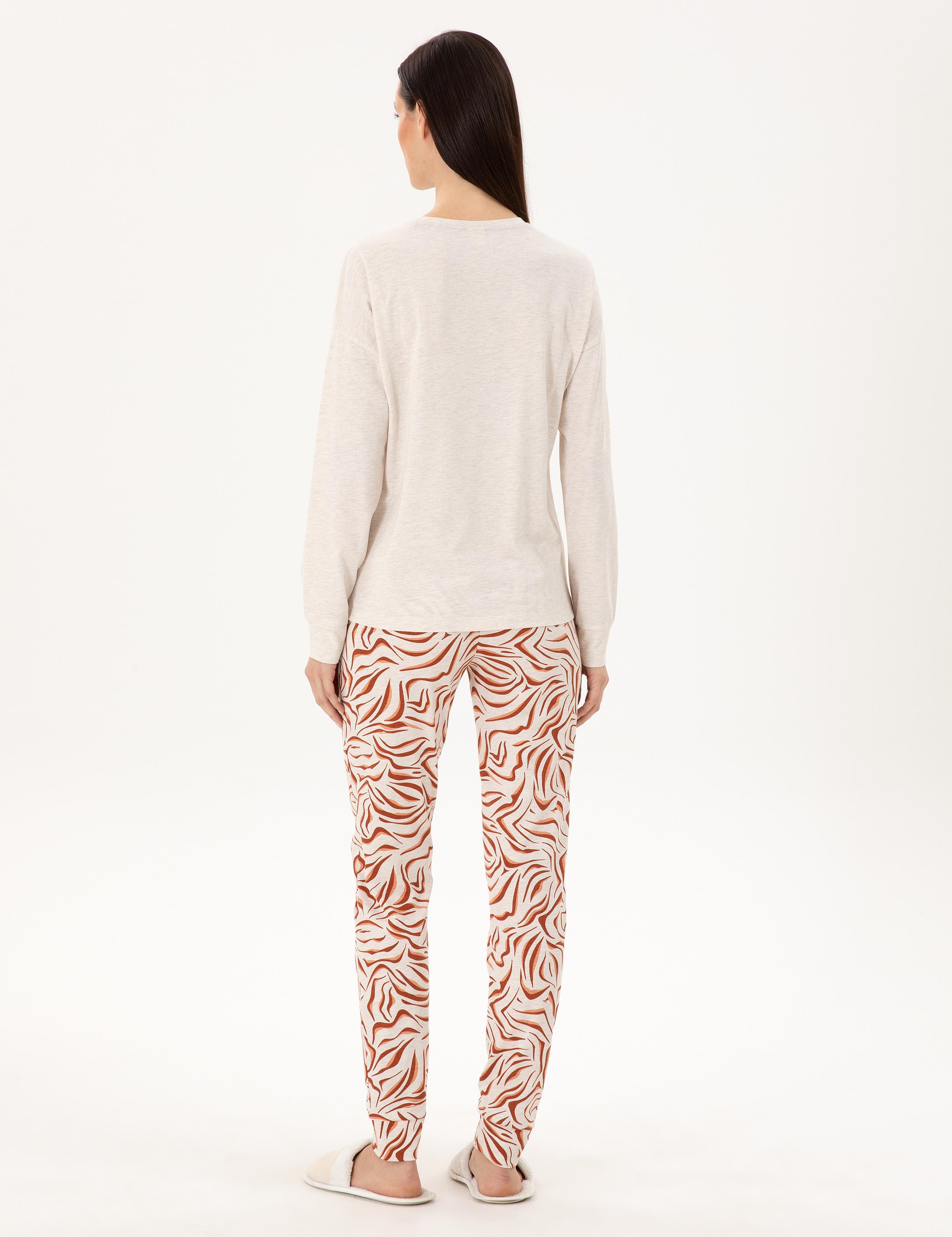 Krem Melanj Pijama Takımı