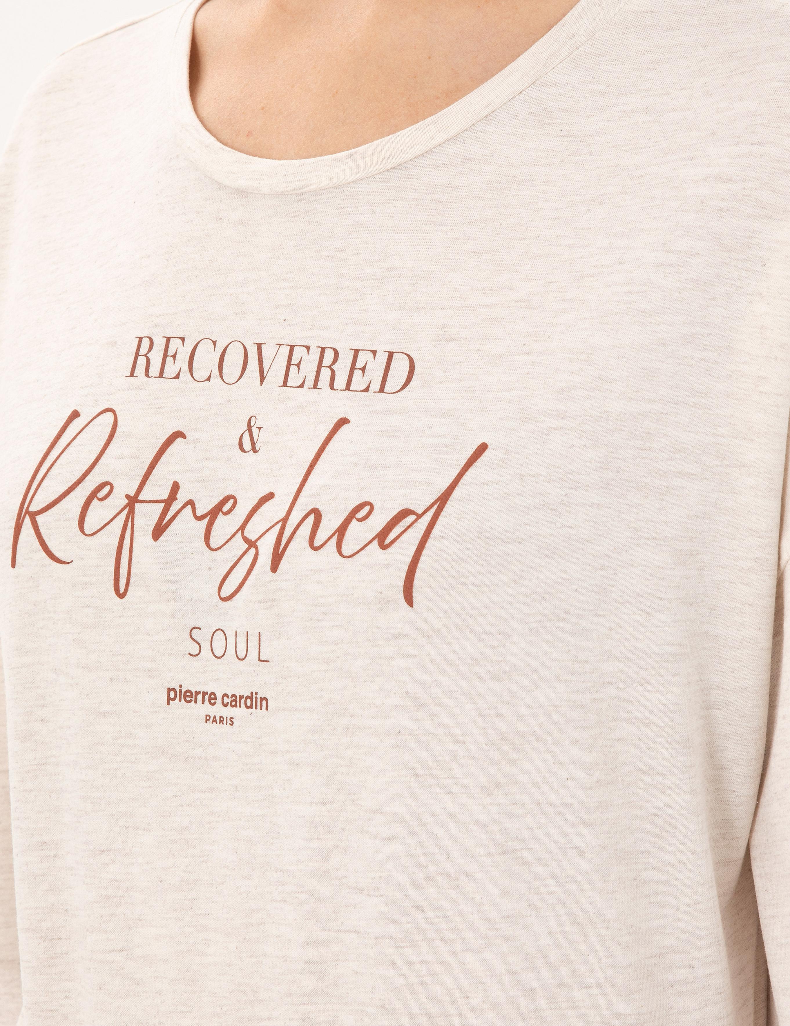 Krem Melanj Pijama Takımı