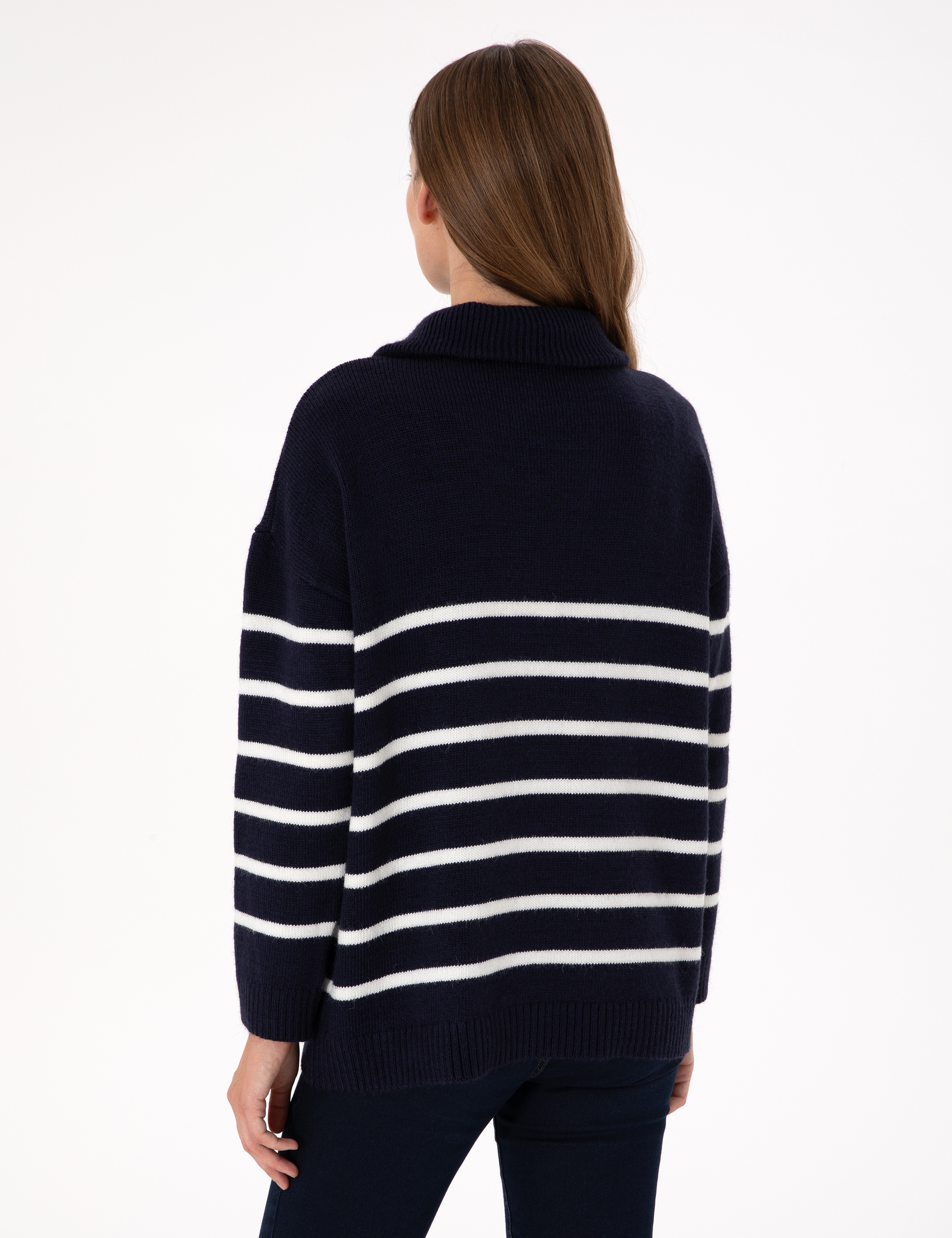 Lacivert Comfort Fit Kazak - Image 5