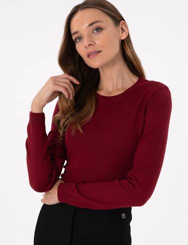Bordo Slim Fit Basic Kazak