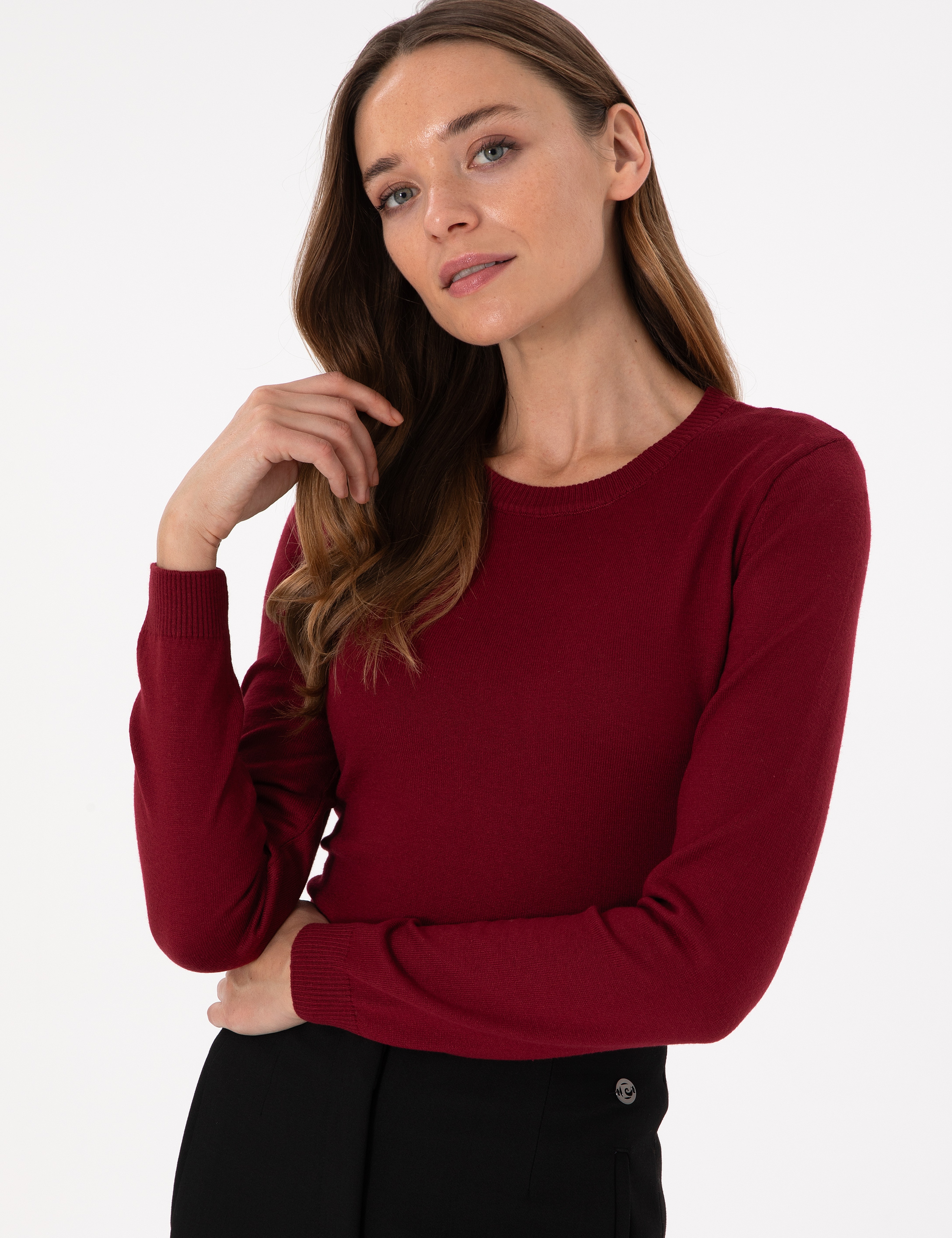 Bordo Slim Fit Basic Kazak