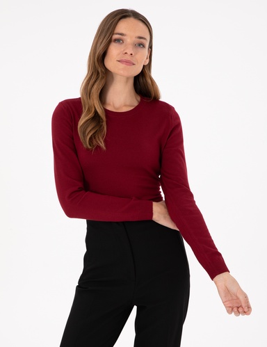 Bordo Slim Fit Basic Kazak