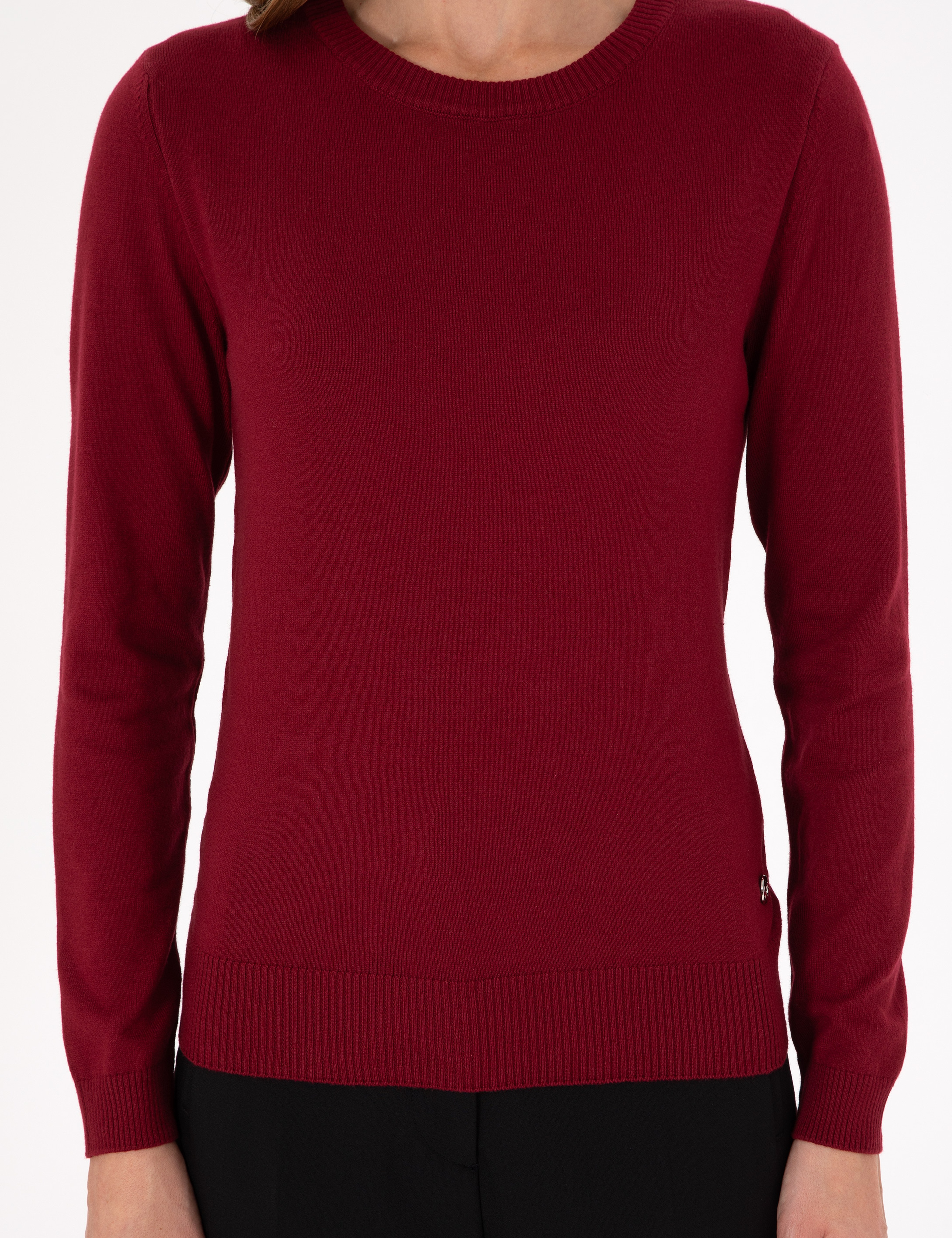 Bordo Slim Fit Basic Kazak - Image 6