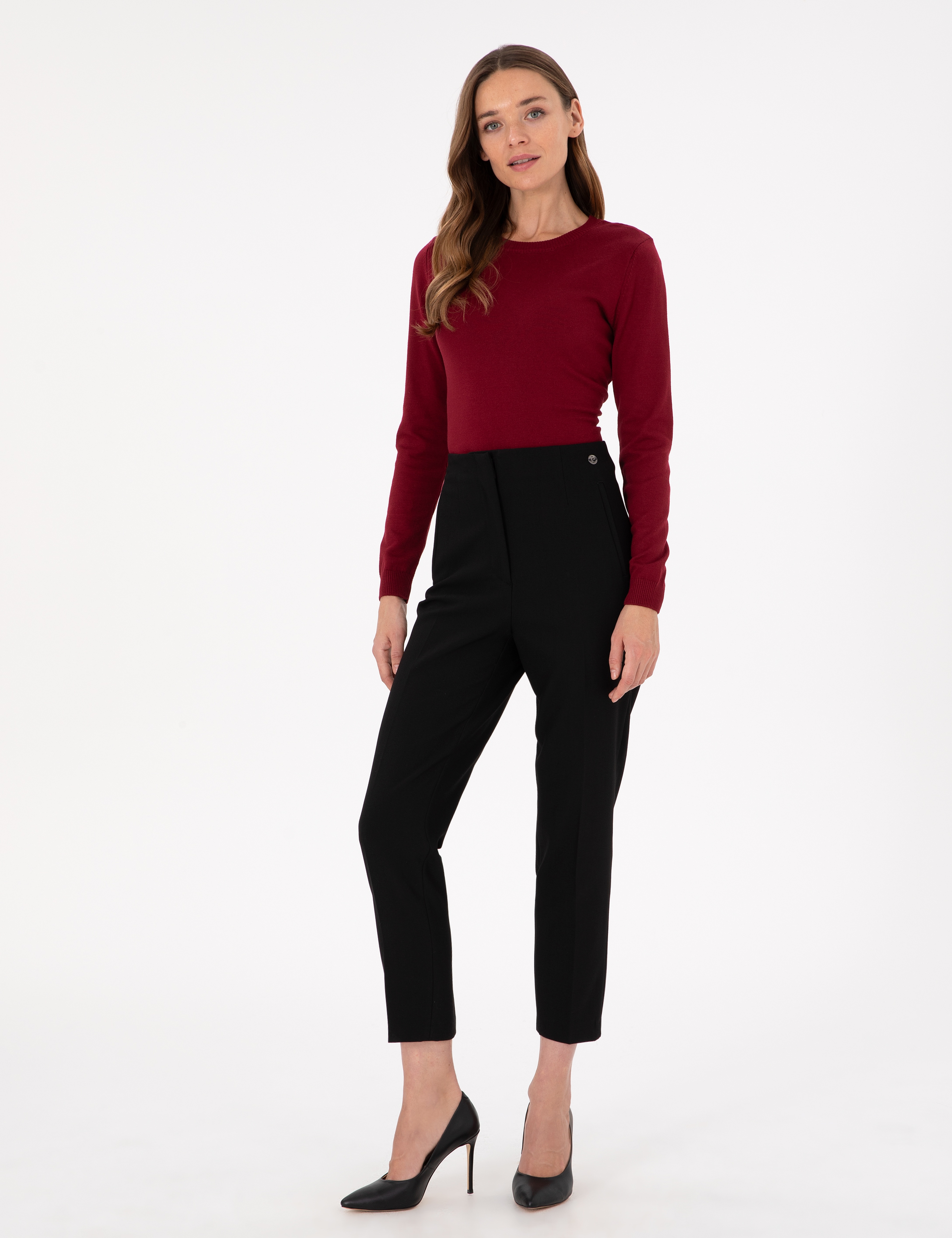 Bordo Slim Fit Basic Kazak - Image 4