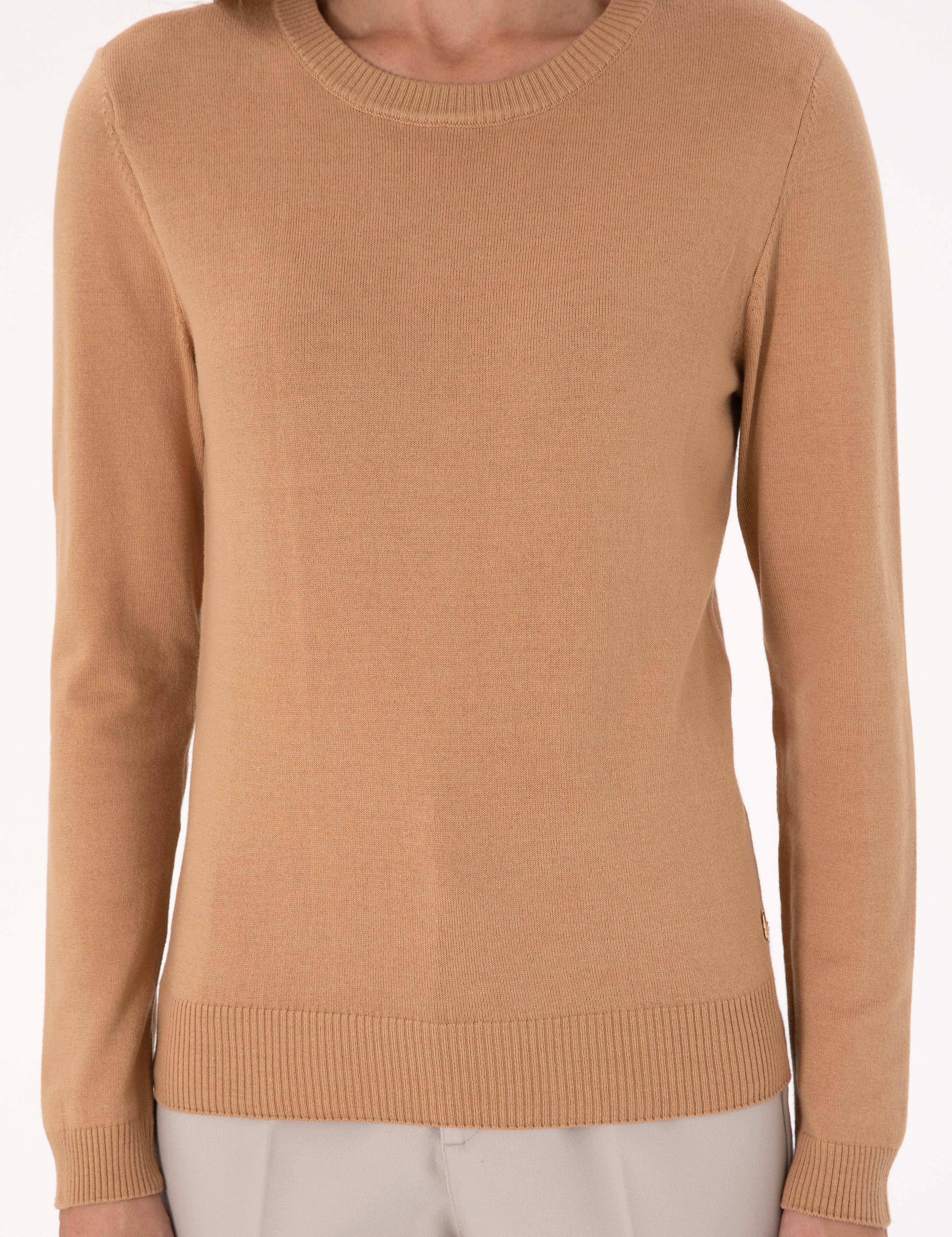 Camel Slim Fit Basic Kazak - Image 6