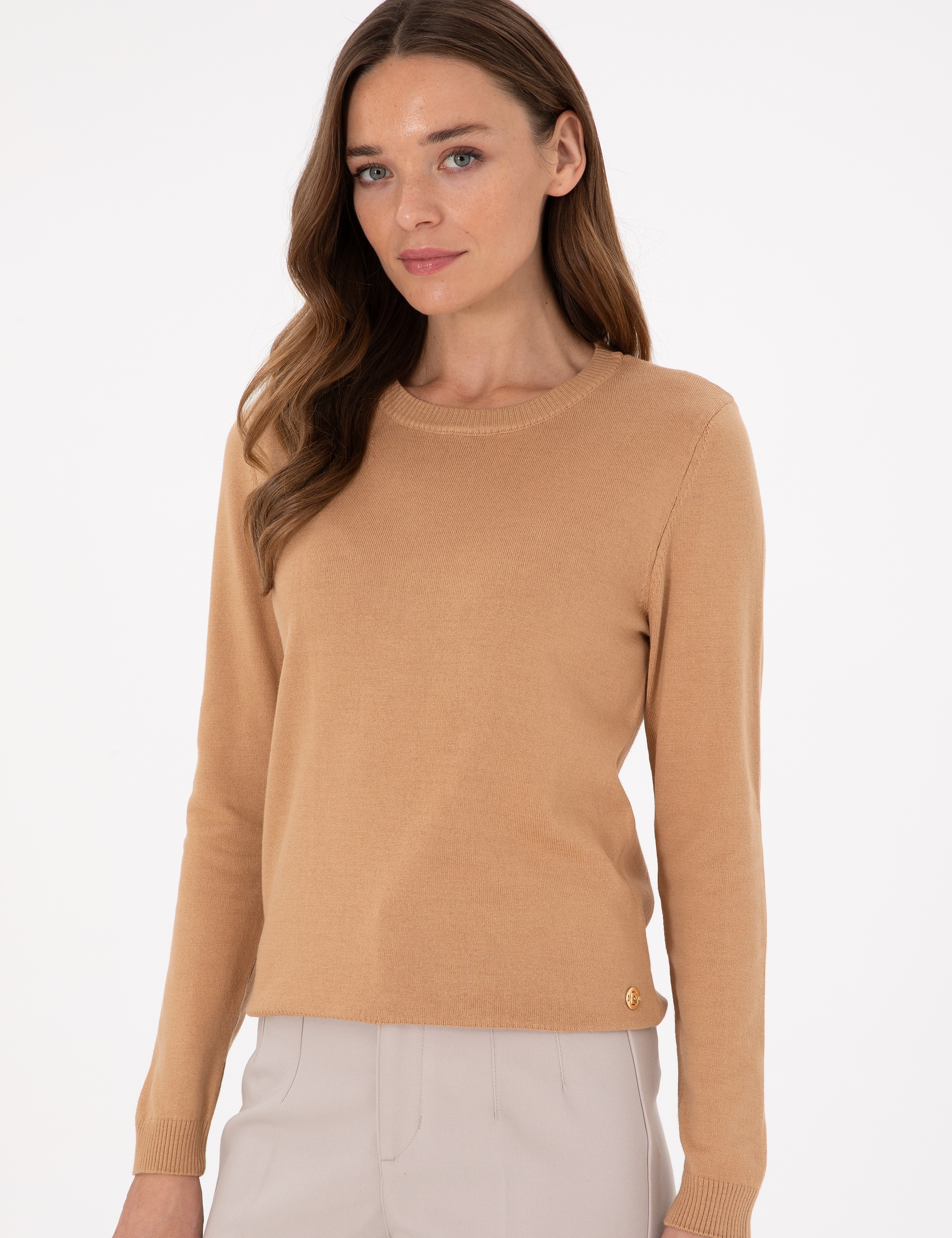 Camel Slim Fit Basic Kazak - Image 3