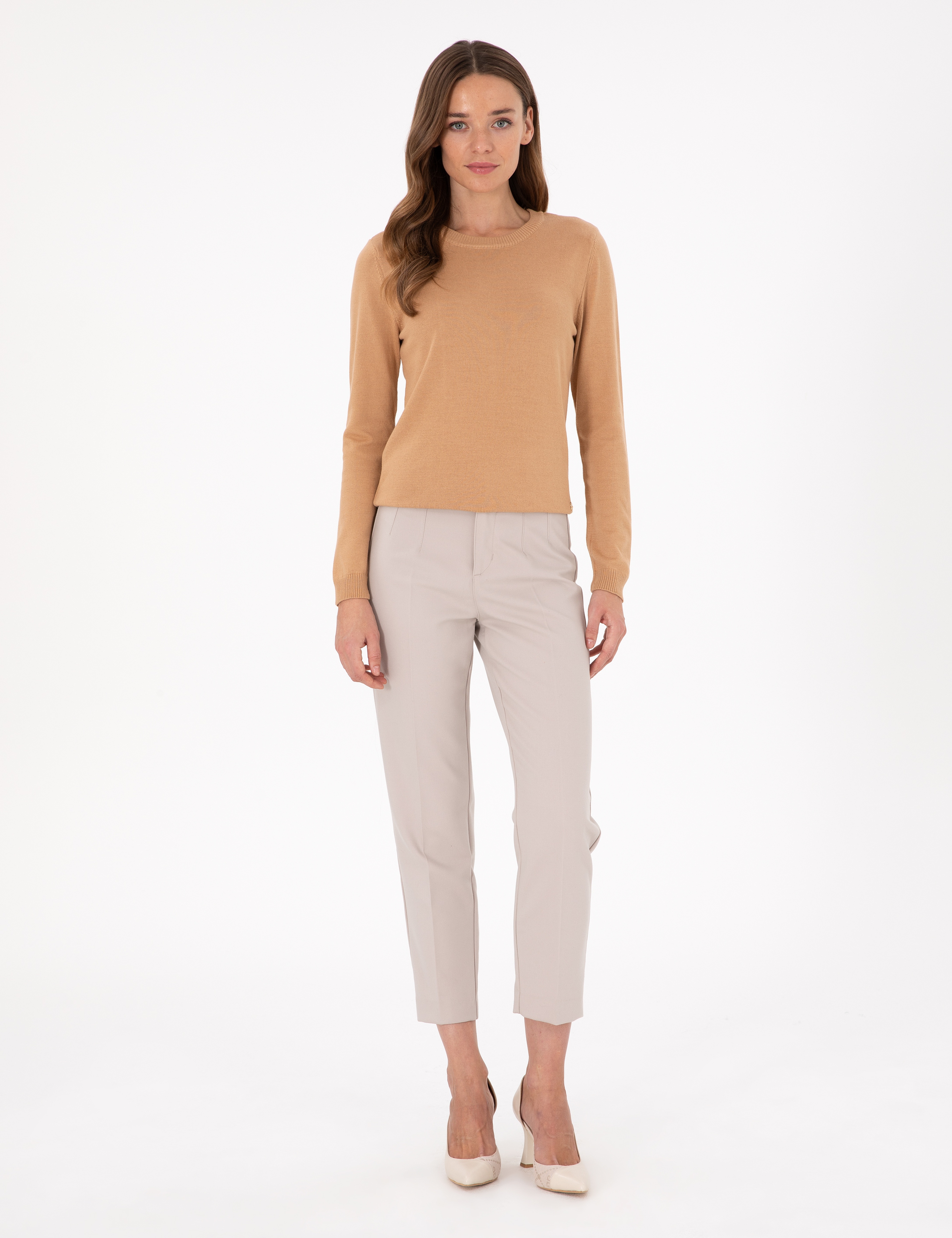 Camel Slim Fit Basic Kazak - Image 4