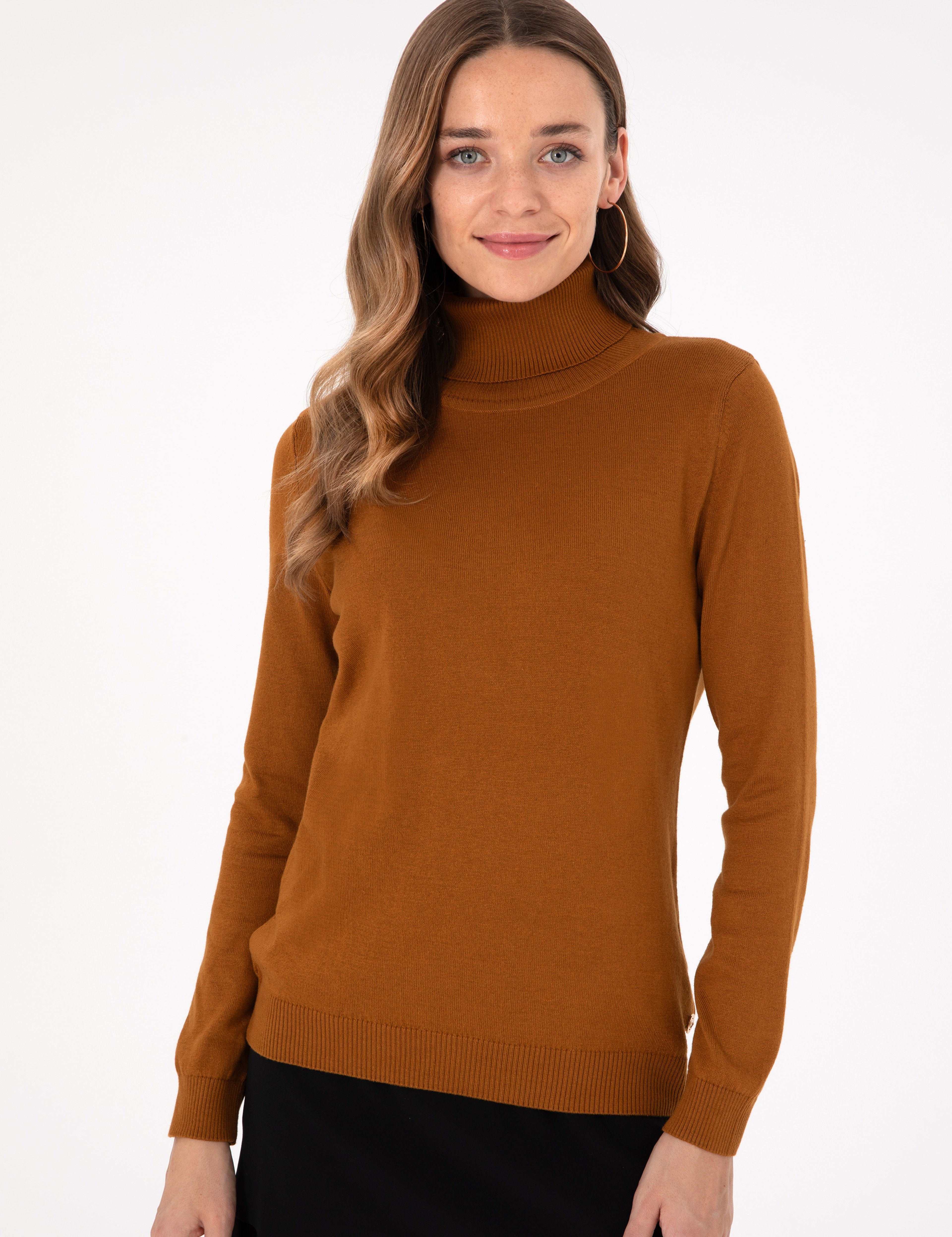 Coconut Slim Fit Balıkçı Yaka Basic Kazak - Image 1