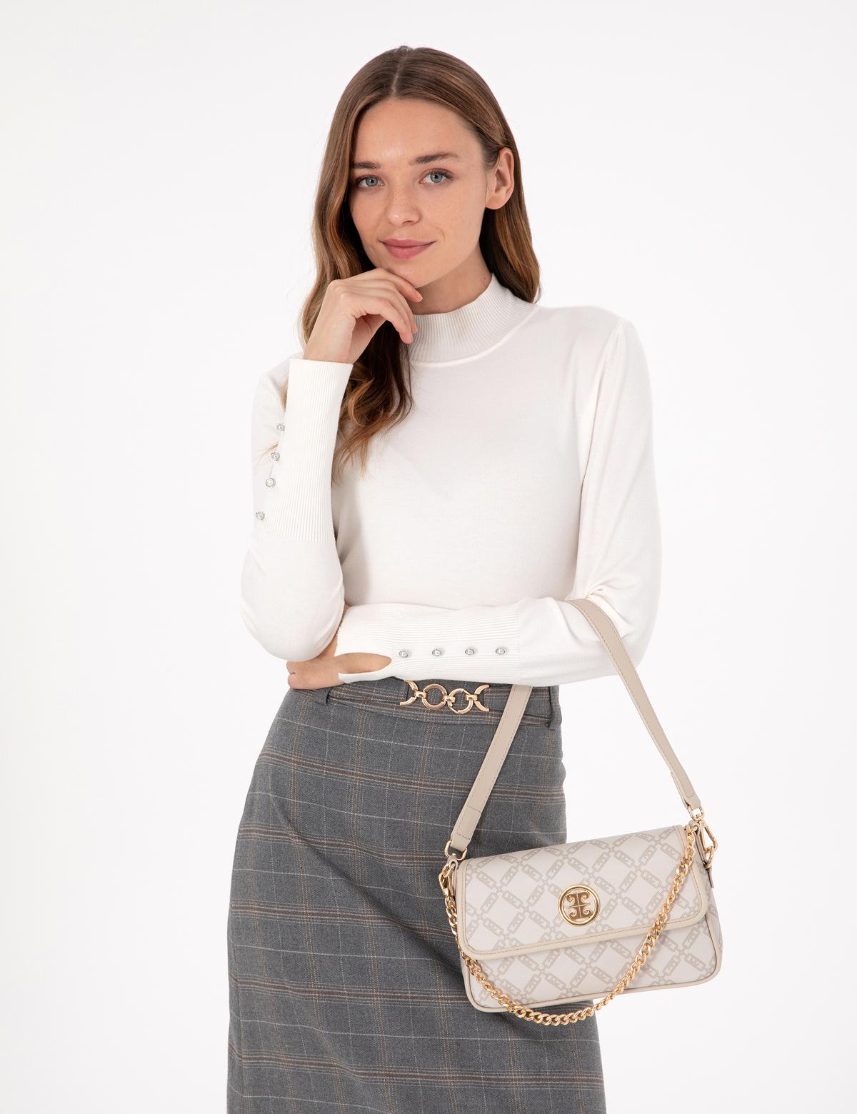 Beyaz Omuz Çantası