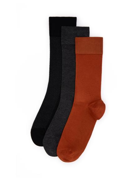 Erkek Bambu Karışımlı 3'lü Paket Turuncu Soket Basic Çorap - 50304465005