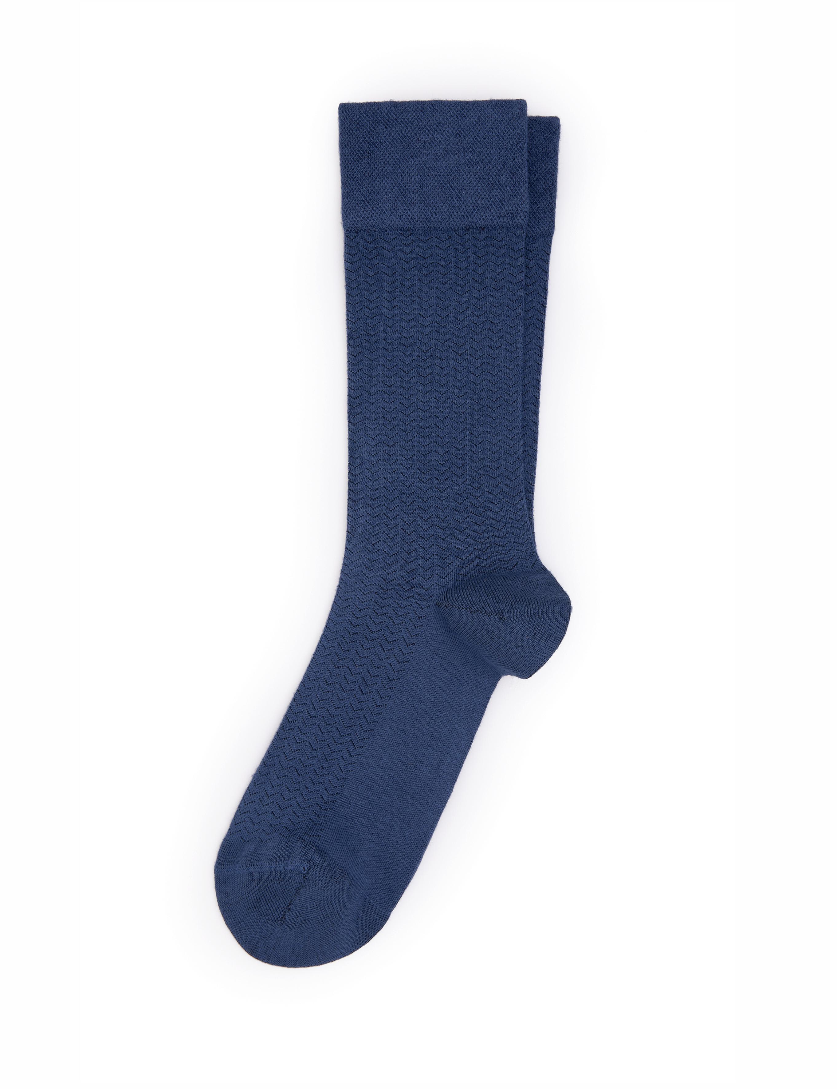 Erkek Bambu Karışımlı Mavi Soket Desenli Çorap