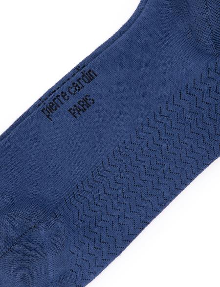 Erkek Bambu Karışımlı Mavi Soket Desenli Çorap - 50304462004