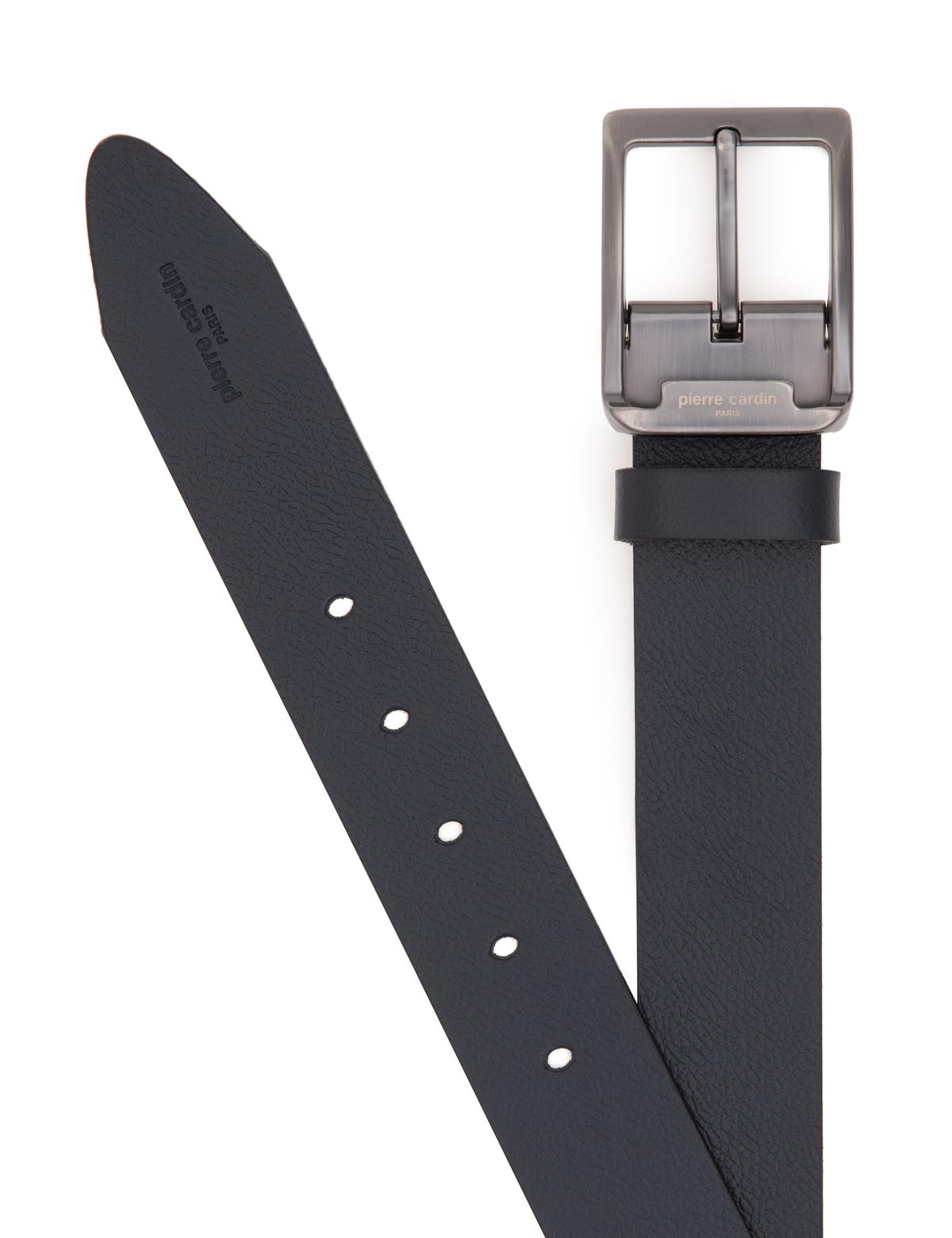 Lacivert %100 Deri Denim Kemer