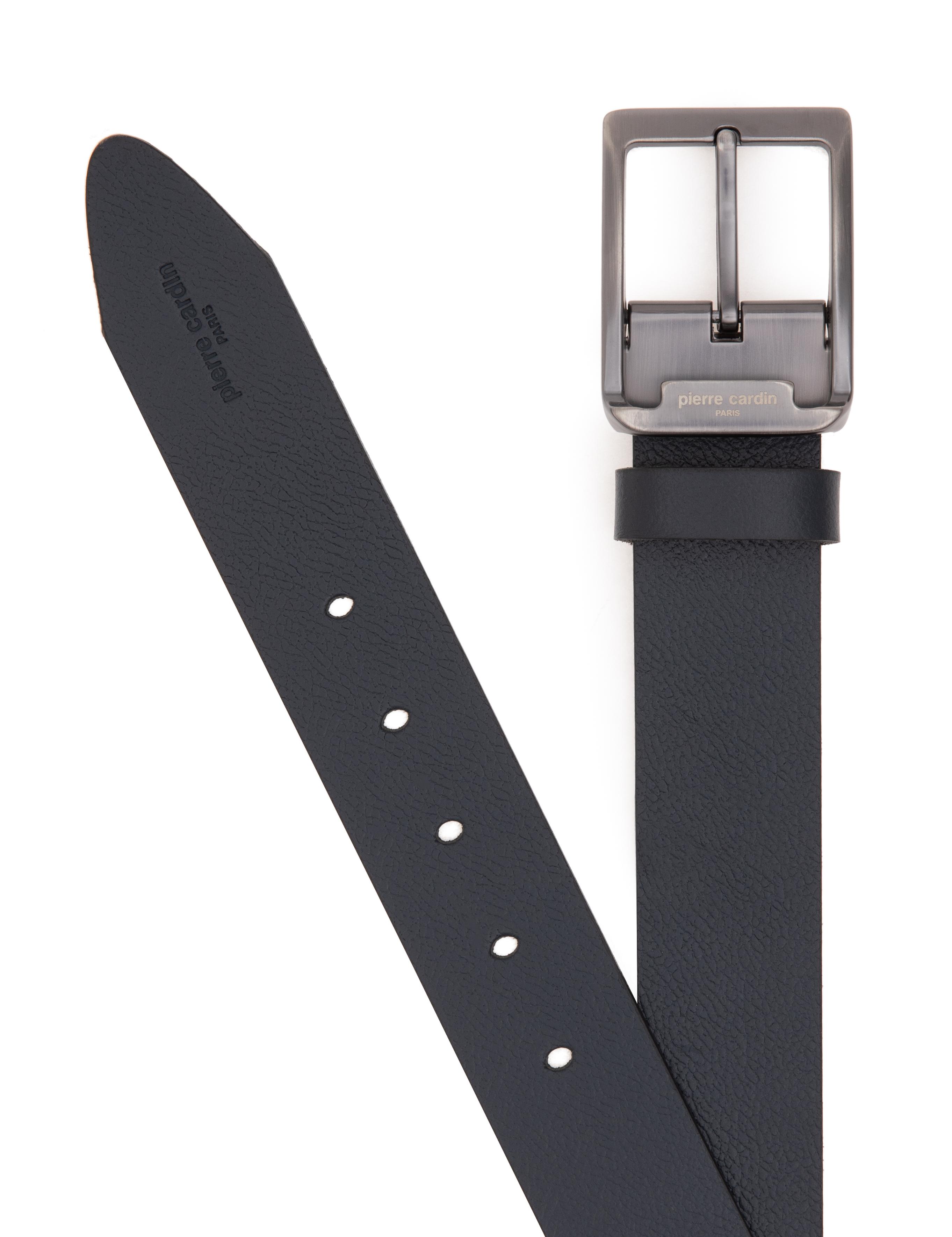 Lacivert %100 Deri Denim Kemer